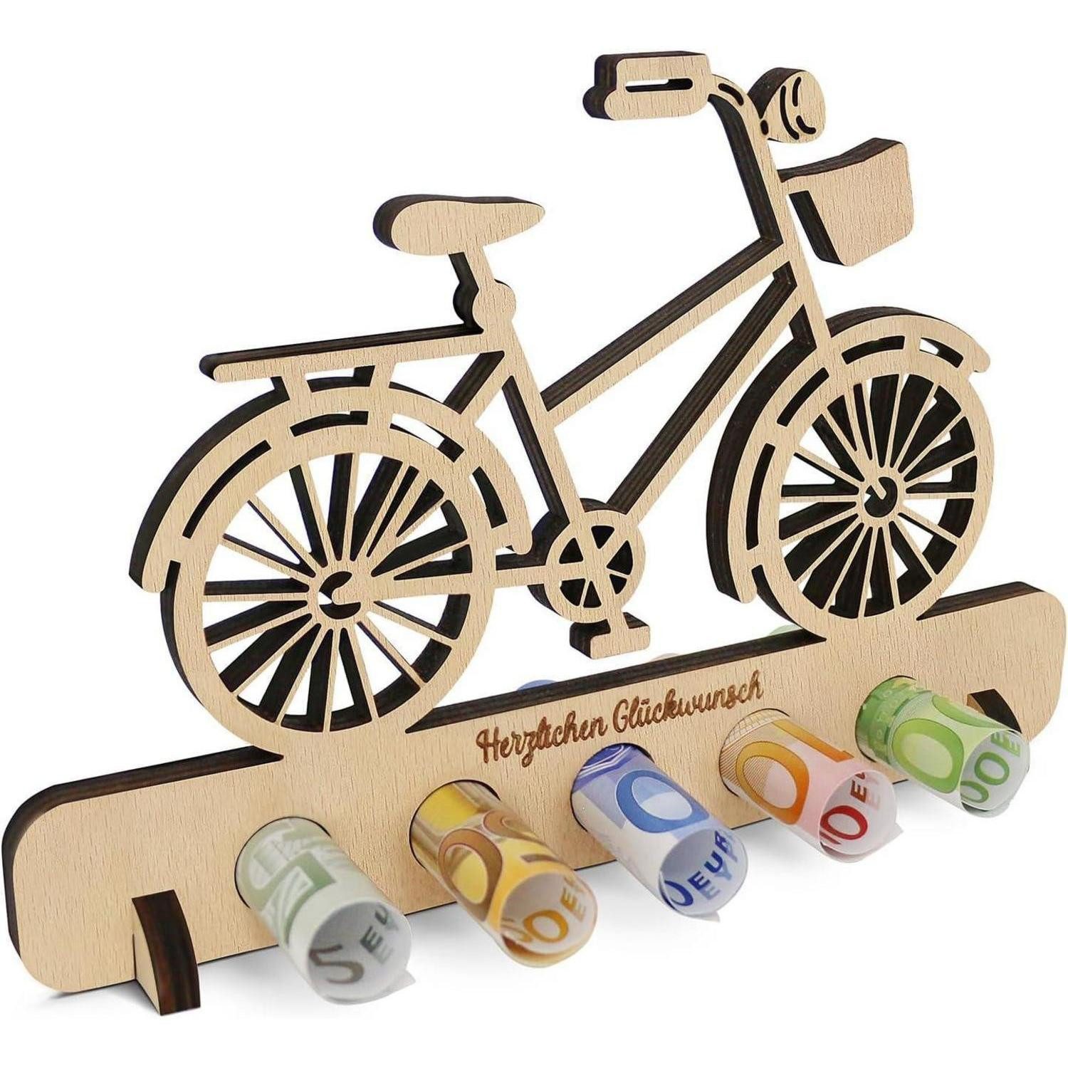 Sugeru Geschenkbox Geldgeschenke Geburtstag Fahrrad Deko Holz Frauen Männer Kasse
