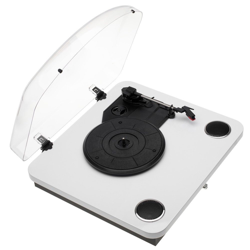ADLER EUROPE AD 1914w Plattenspieler (Riemenantrieb, Bluetooth 5.4, 3 Geschwindigkeiten, RCA-Ausgang, Vinyl Player, USB, weiß)
