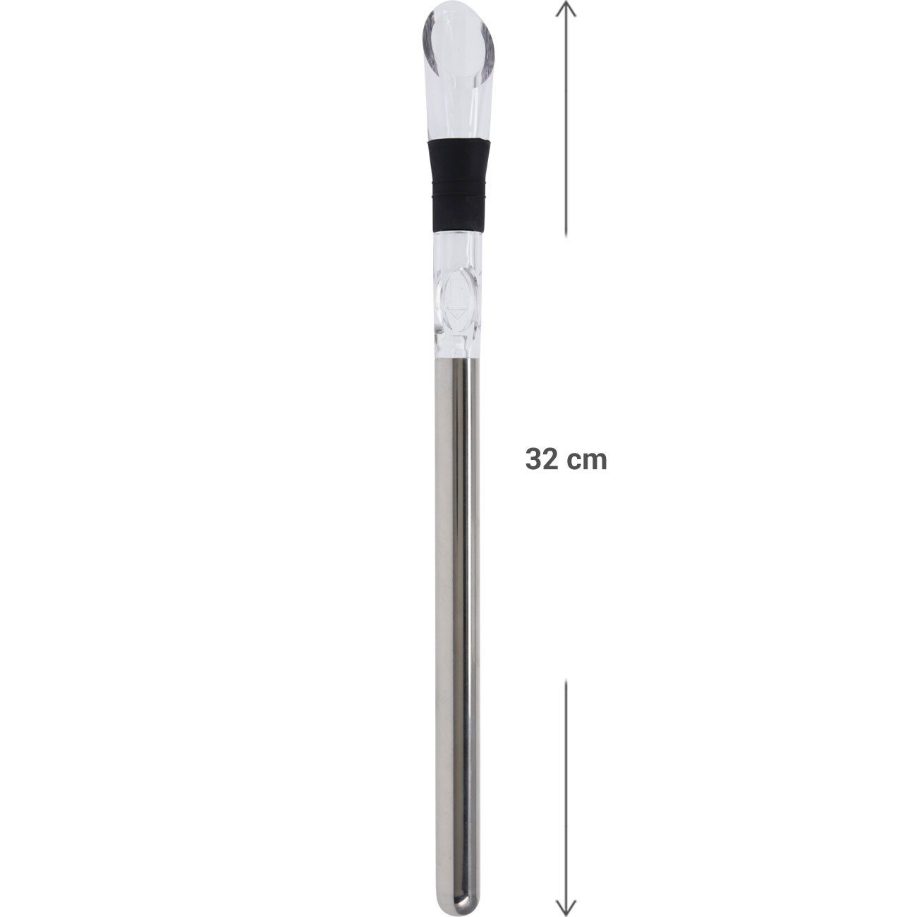 Excellent Houseware Weinkühler Edelstahl Weinkühler-Stick (32 x 2,5 cm) mit Ausgießer, Kühlstab, Kühlgel-Füllung im Edelstahlstab Inkl. Belüfter & Stopper