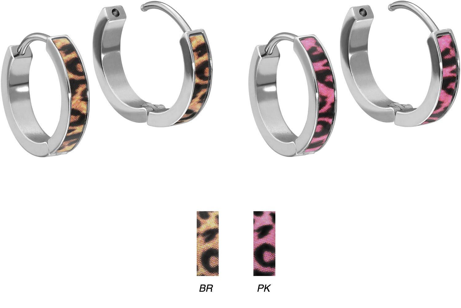 FILANGO Paar Creolen Titan Ohrclicker Creolen LEOPARD (Creolen, 1-tlg)