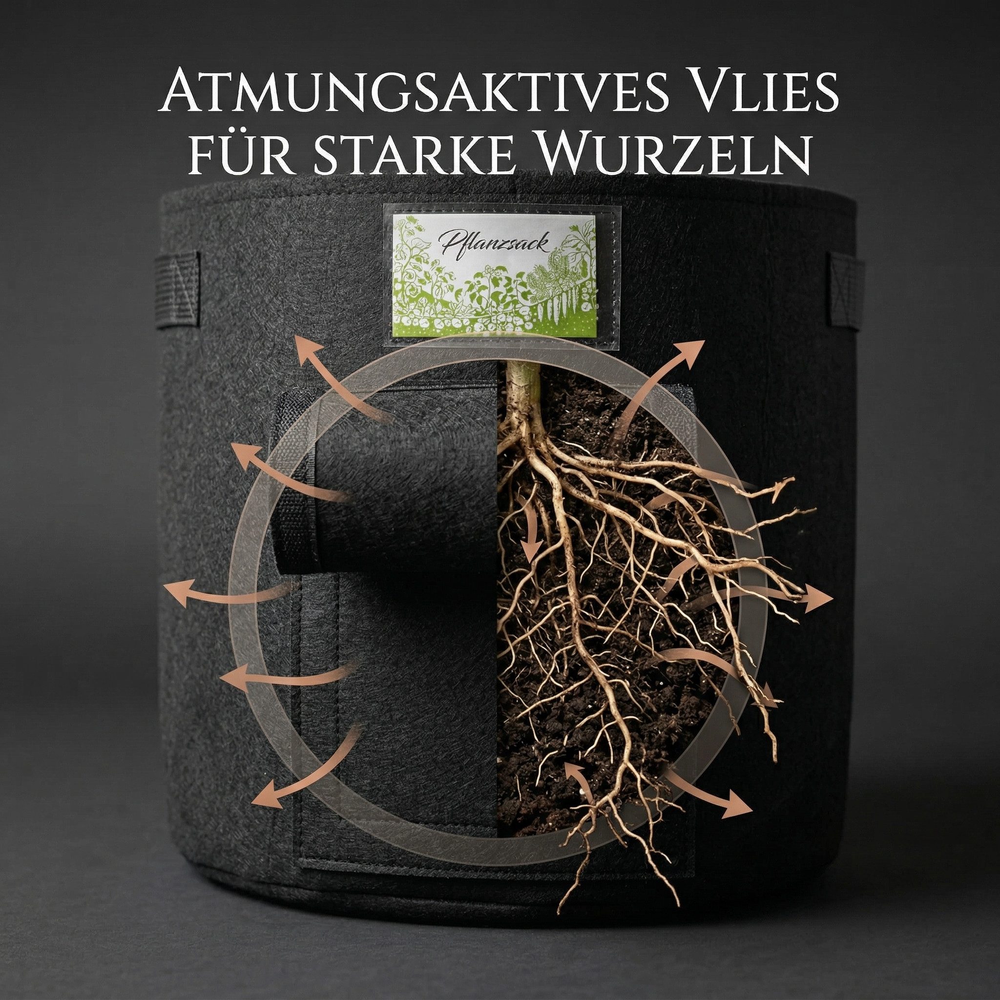 Onbest Pflanzkübel Premium Pflanzsack Pflanztaschen 3er & 6er Set 30 Liter (3 St), ⌀ 34 cm, 35 cm Höhe, 420g/m² hochwertiger Vliesstoff, Griffe