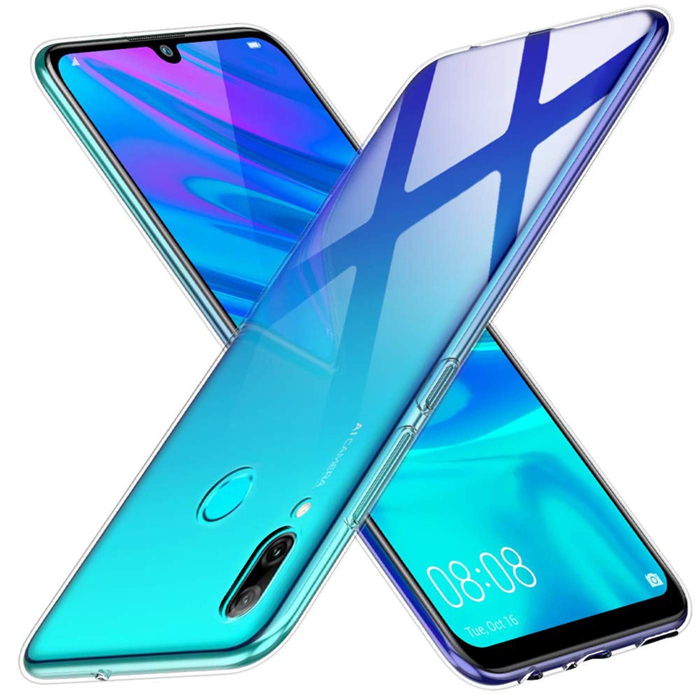 CoolGadget Handyhülle Transparent Ultra Slim Case für Huawei P Smart 2019 6,2 Zoll, Silikon Hülle Dünne Schutzhülle für Huawei P Smart 2019 Hülle