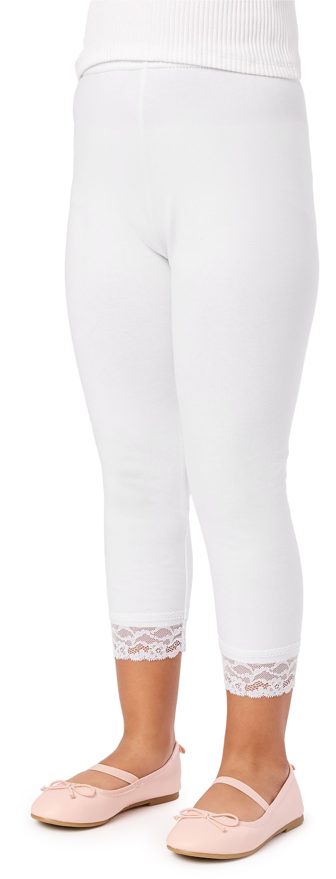 Merry Style Leggings Mädchen 3/4 Capri Leggings aus Baumwolle mit Spitze MS10-228 (1-tlg) elastischer Bund