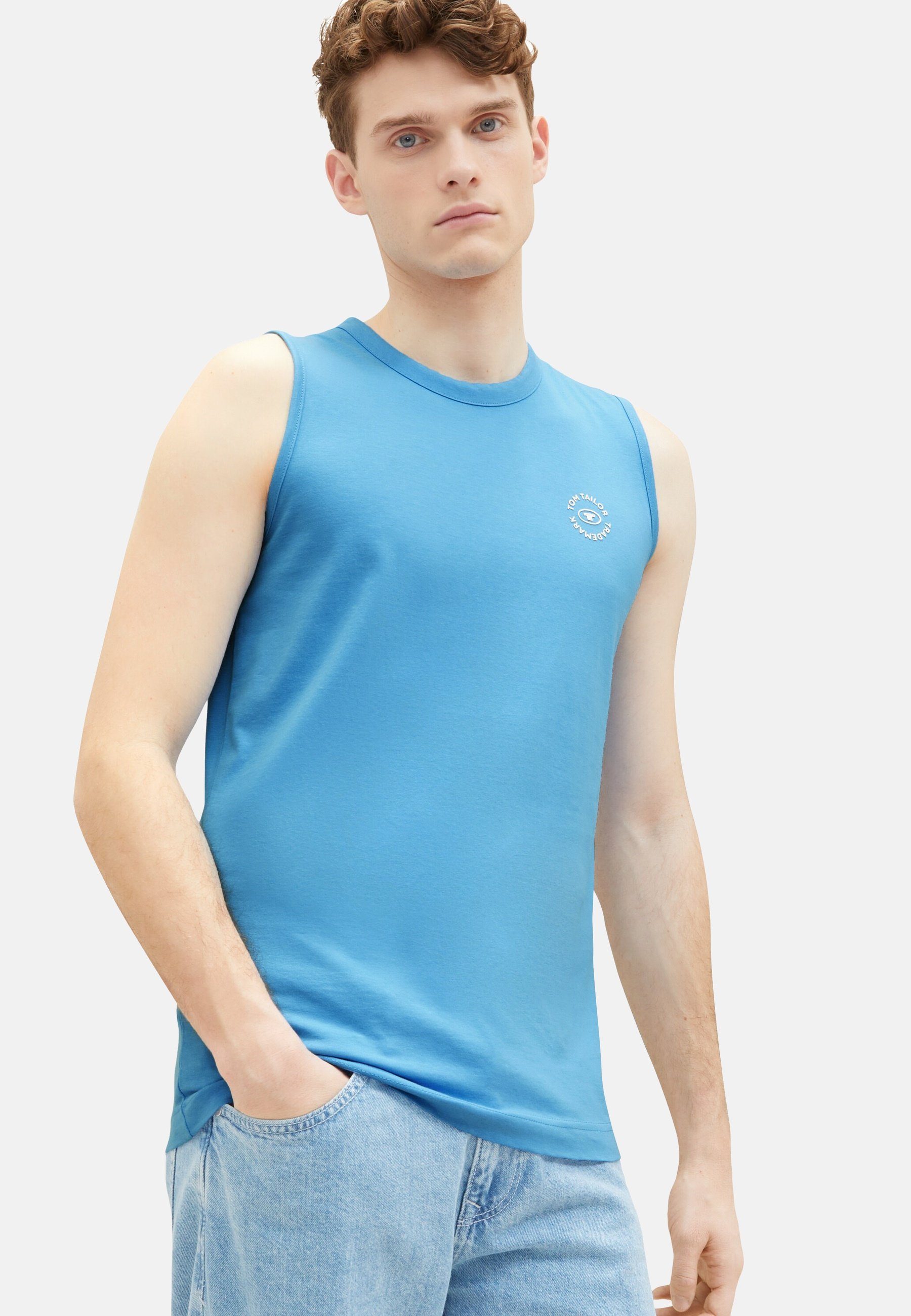 TAILOR blau TOM ärmelloses Tanktop Tank-Top T-Shirt (1-tlg)