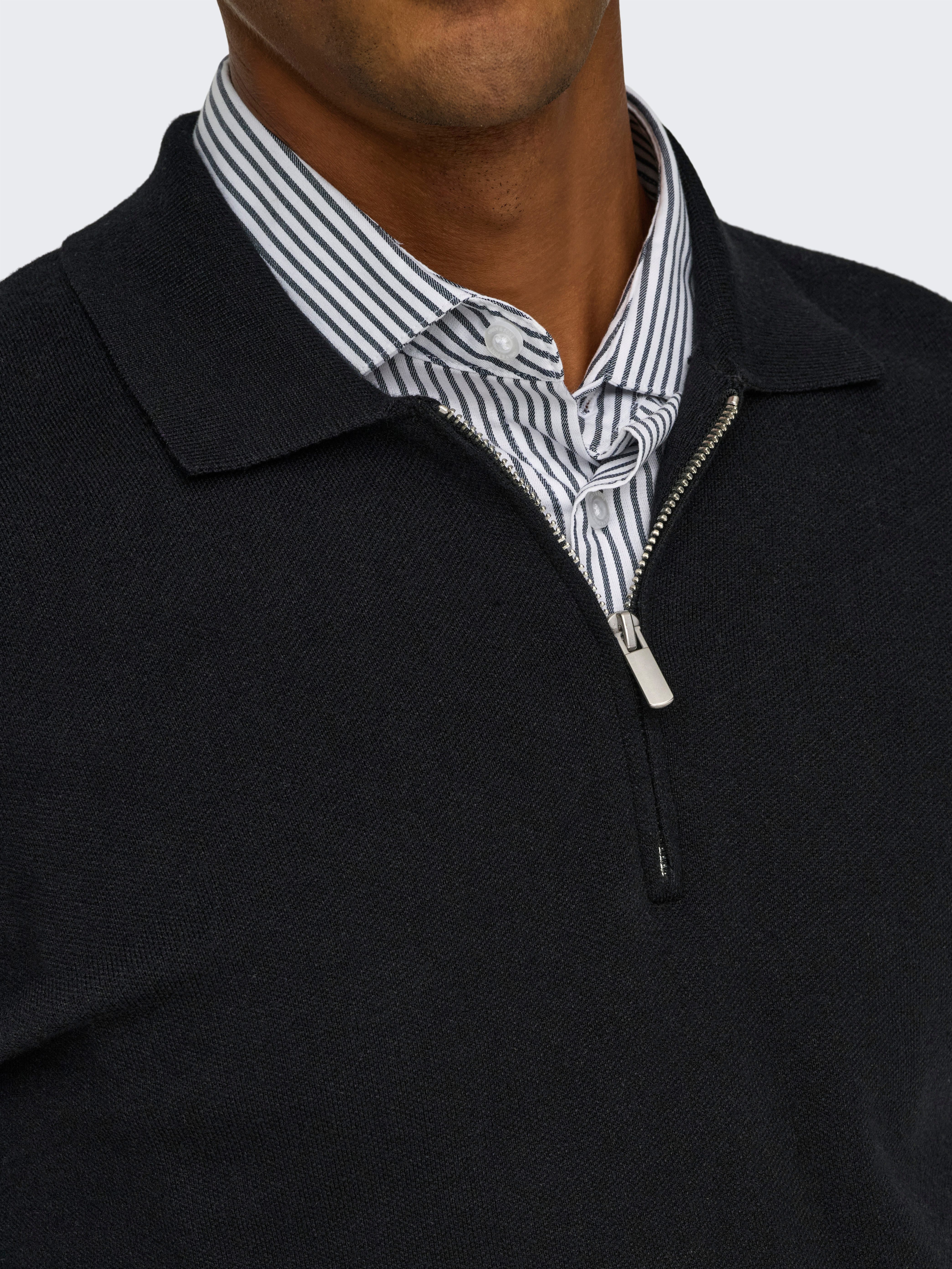 ONLY & SONS Polokragenpullover ONSCOOPER REG LS 12 HALF ZIP POLO