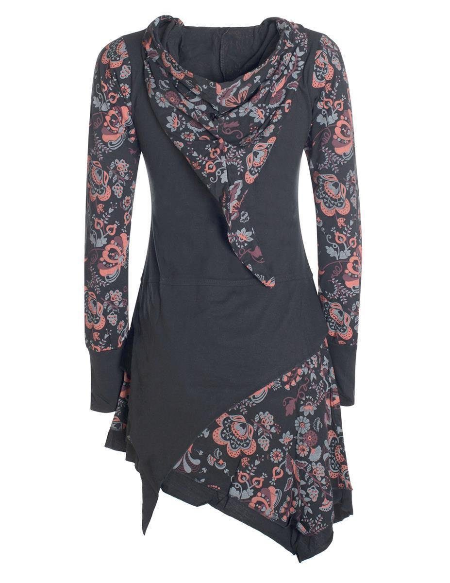 Vishes Zipfelkleid Langarm Kleid Elfen Zipfelige Elfentunika Bedruckt Hippi günstig online kaufen