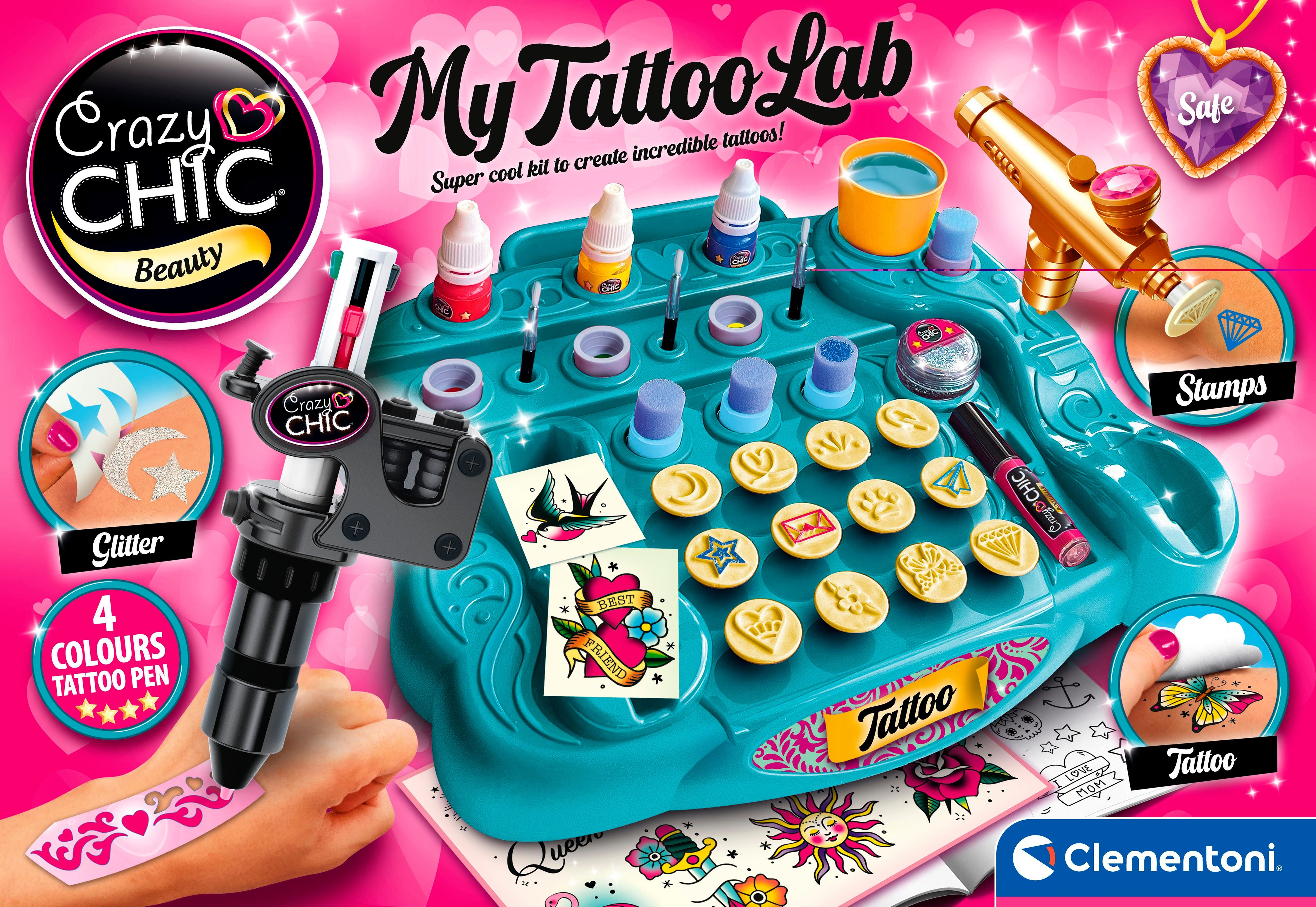 Clementoni® Kreativset Crazy Chick, Tattoo-Studio