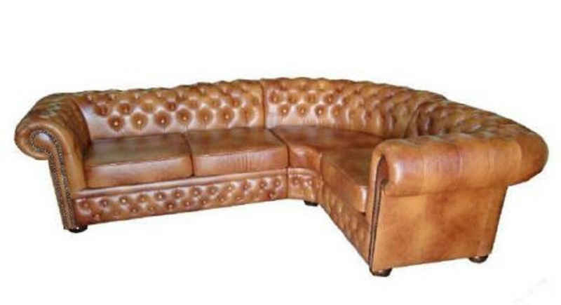 JVmoebel Ecksofa Leder Chesterfield Ecksofa Couch Polster Eck 100% Leder Sofort