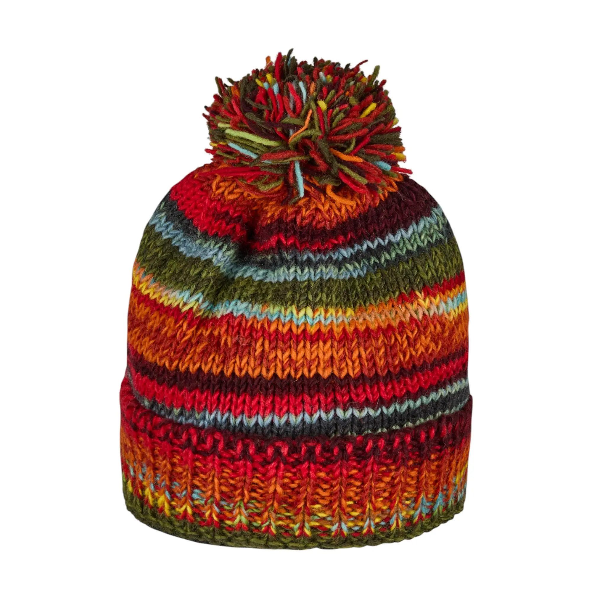 THC Natural Line Bommelmütze THC Schafwoll Pudelmütze 616 bunt (1 Stück, 1-St., 1 Stück) Innenfutter: Fleece