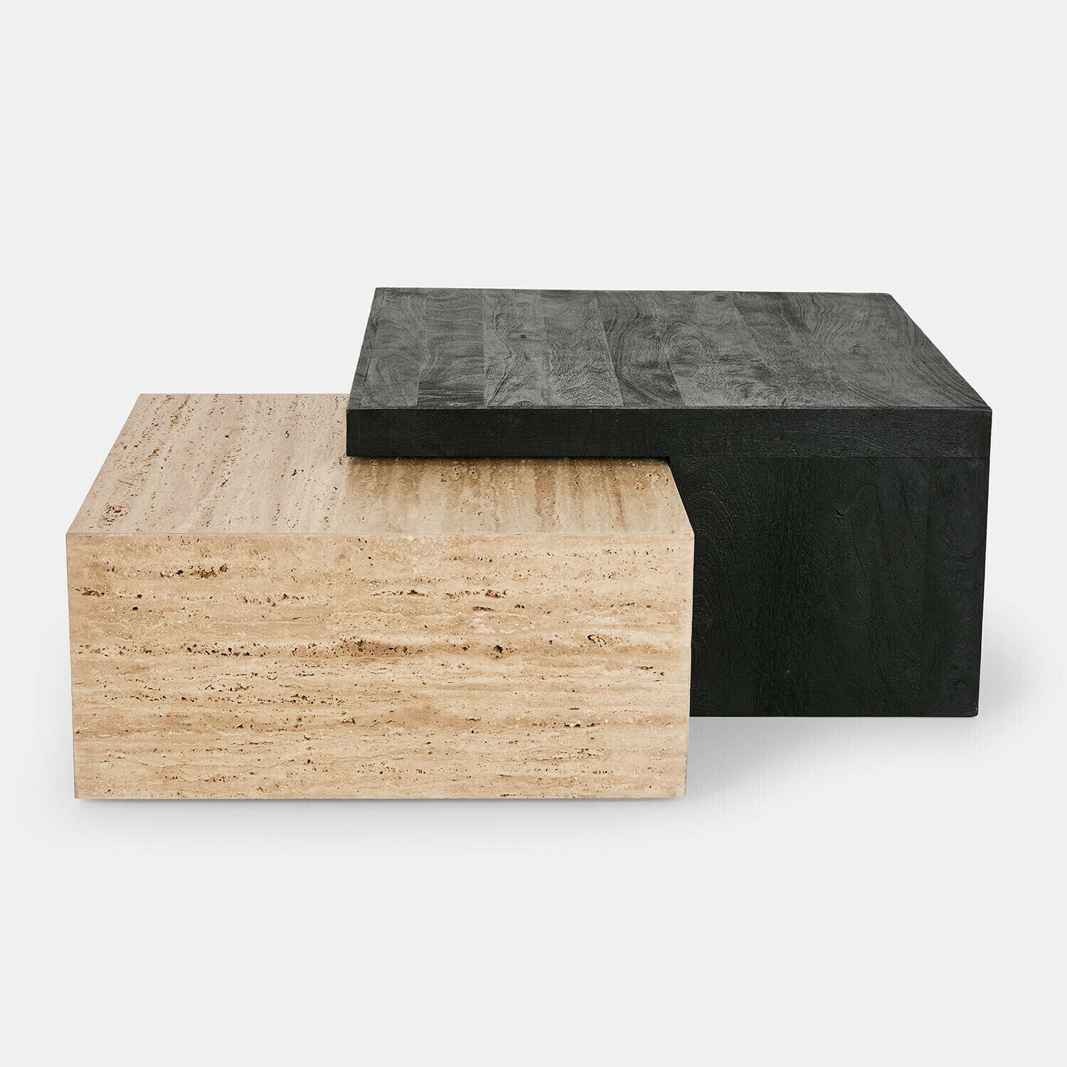 Mirabeau Couchtisch Couchtisch 2er Set Caleneuve schwarz/beige