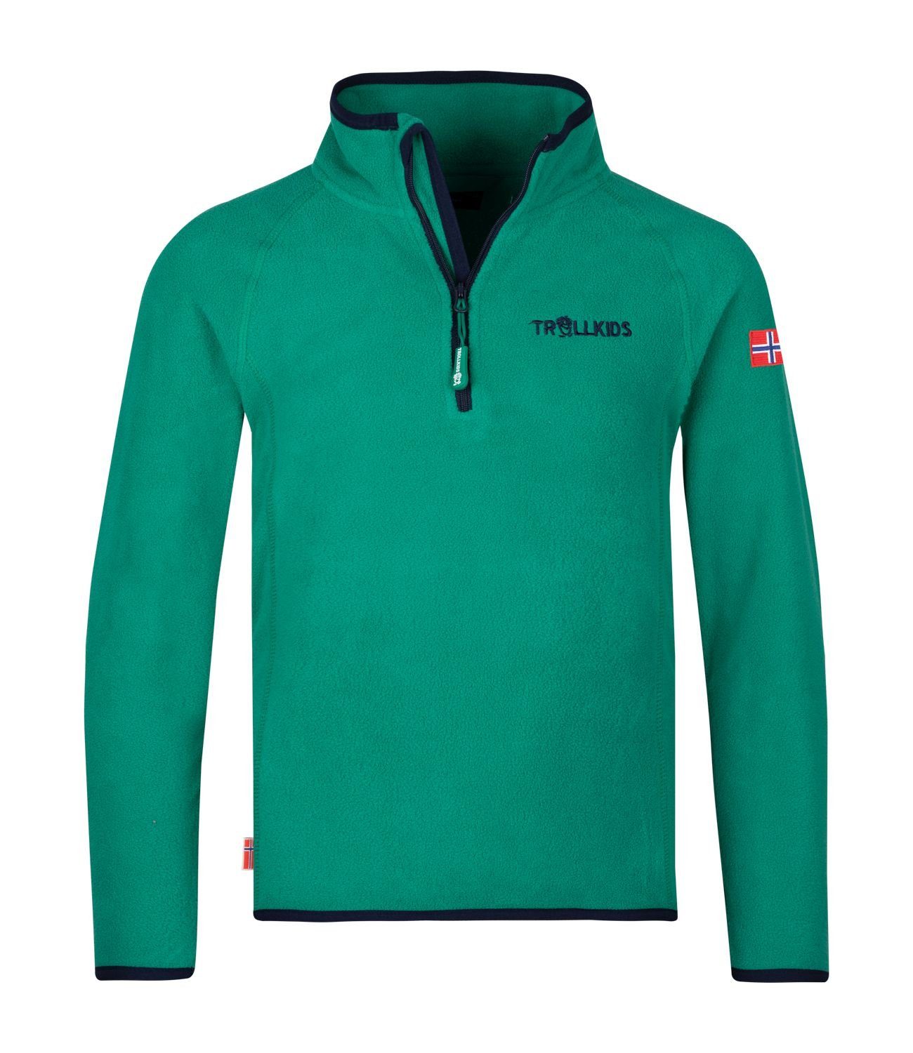 Bestpreis TROLLKIDS Fleecepullover Nordland Pfeffergrün/Marineblau