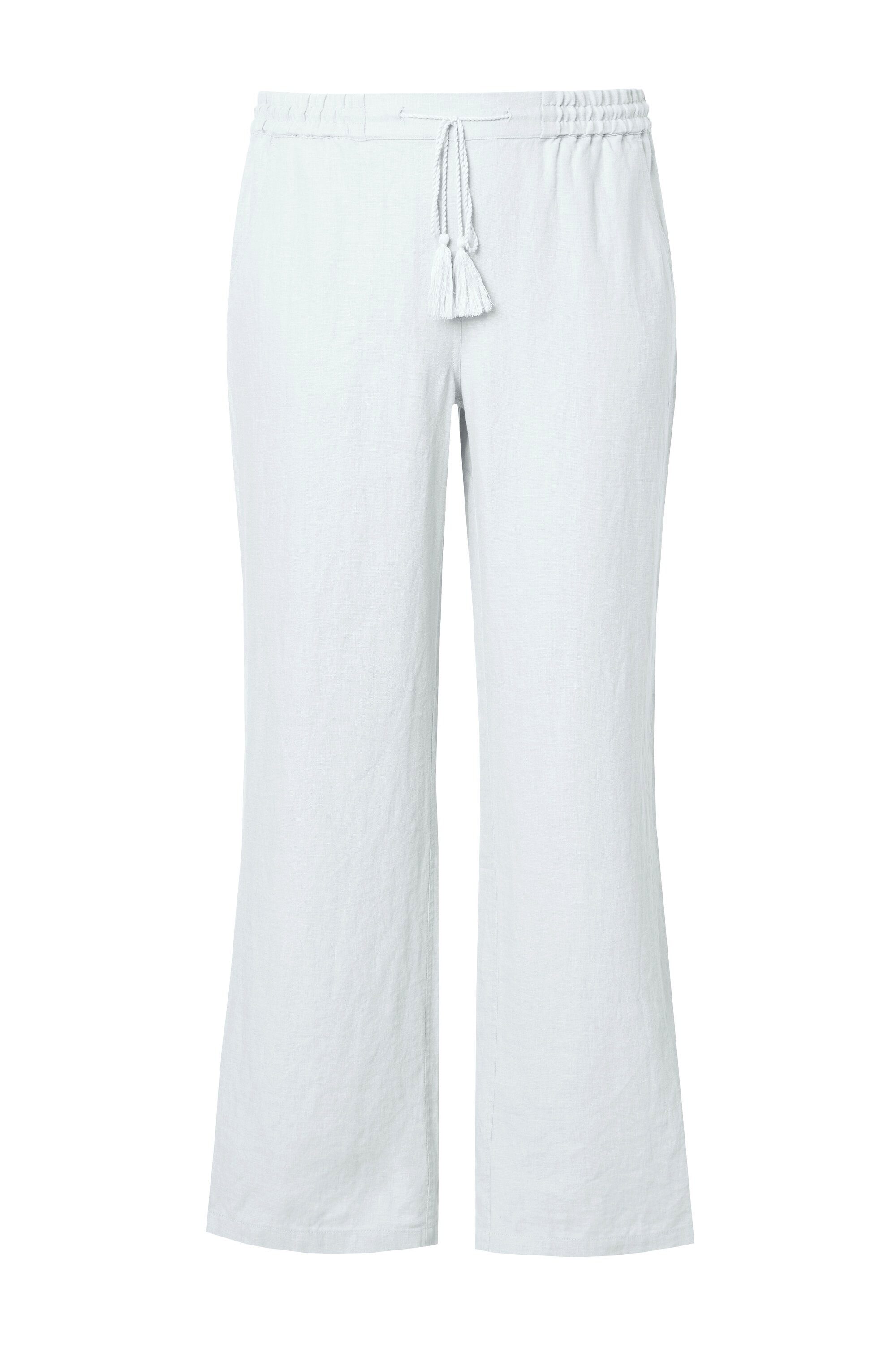 Ulla Popken Funktionshose Leinenhose Mary Elastikbund weites gerades Bein günstig online kaufen