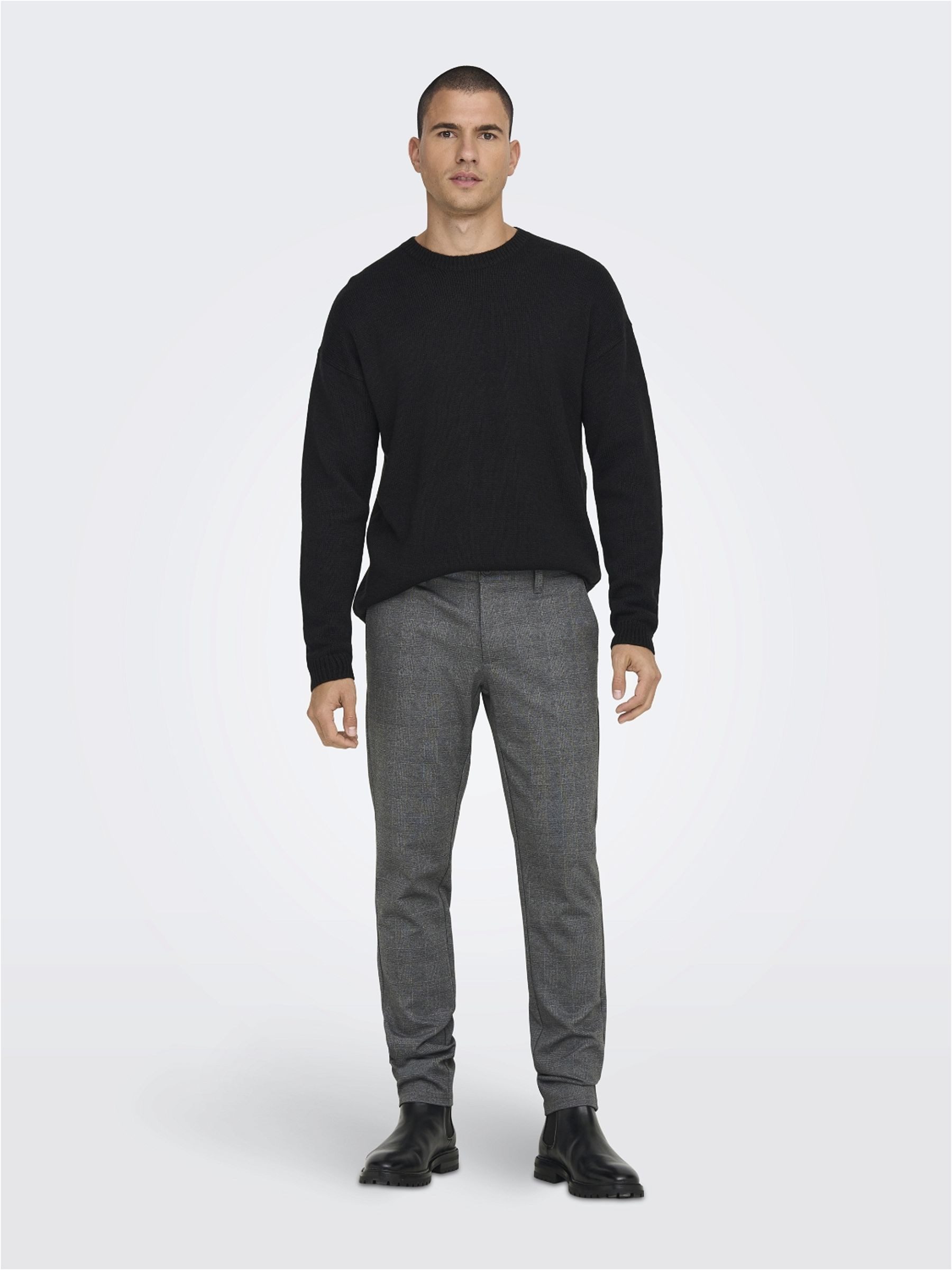 ONLY & SONS Chinohose Stoffhose Karierte Stretch Trousers ONSMARK ONSMARK SLIM CHECK PANTS 9887 NOOS
