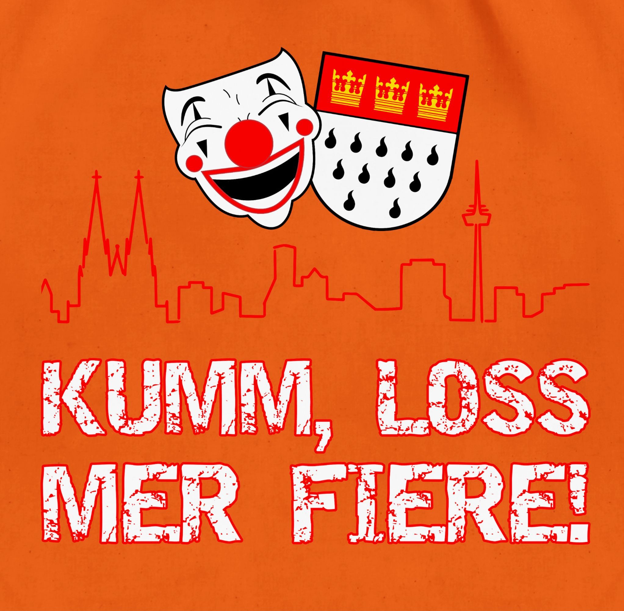 Shirtracer Turnbeutel Kumm loss mer fiere Kölle Alaaf Köln Wappen Karneval Karnevalskostüm C, Karneval & Fasching