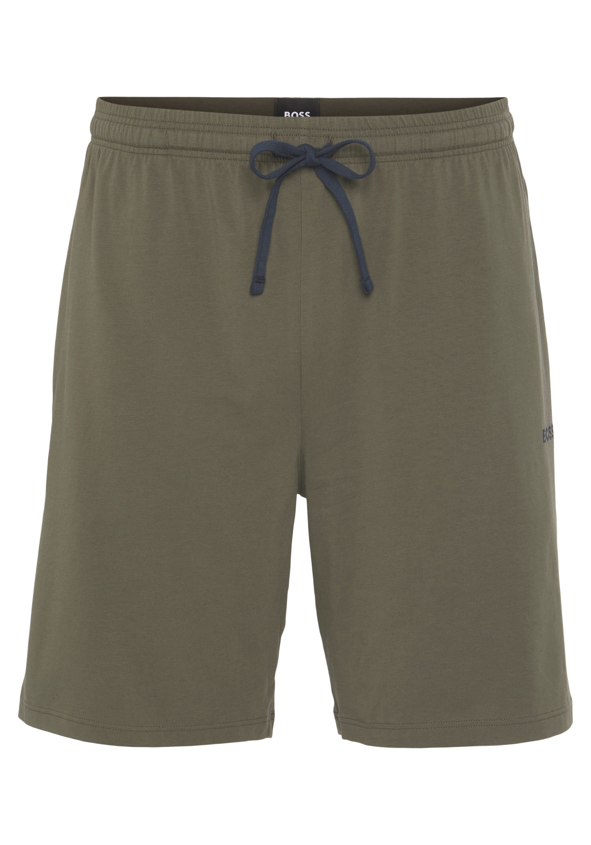 mit CW BOSS Short Green Dark Eingriffstasche Sweatshorts Mix&Match