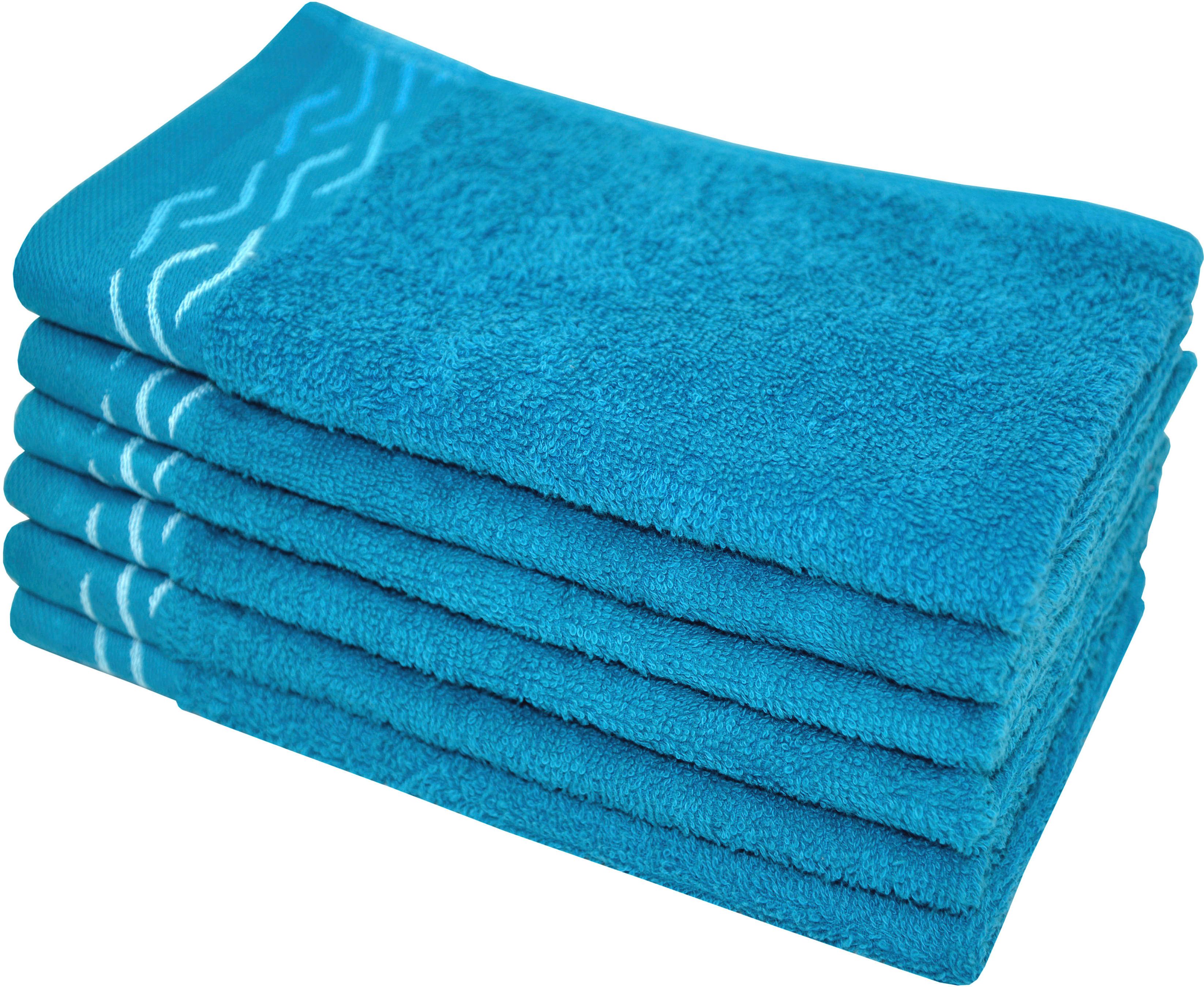 Dyckhoff Gästehandtücher Wave, Frottier (Set, 6-St), günstig online kaufen