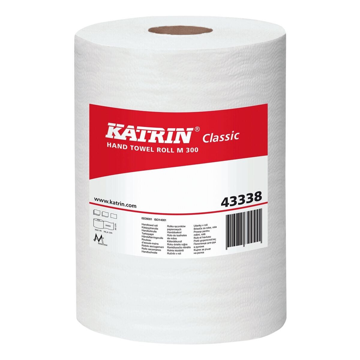 KATRIN Papierhandtuch Classic Innenabrollung (6-St), Endlosrolle à 300 m, 1-lagig, weiß