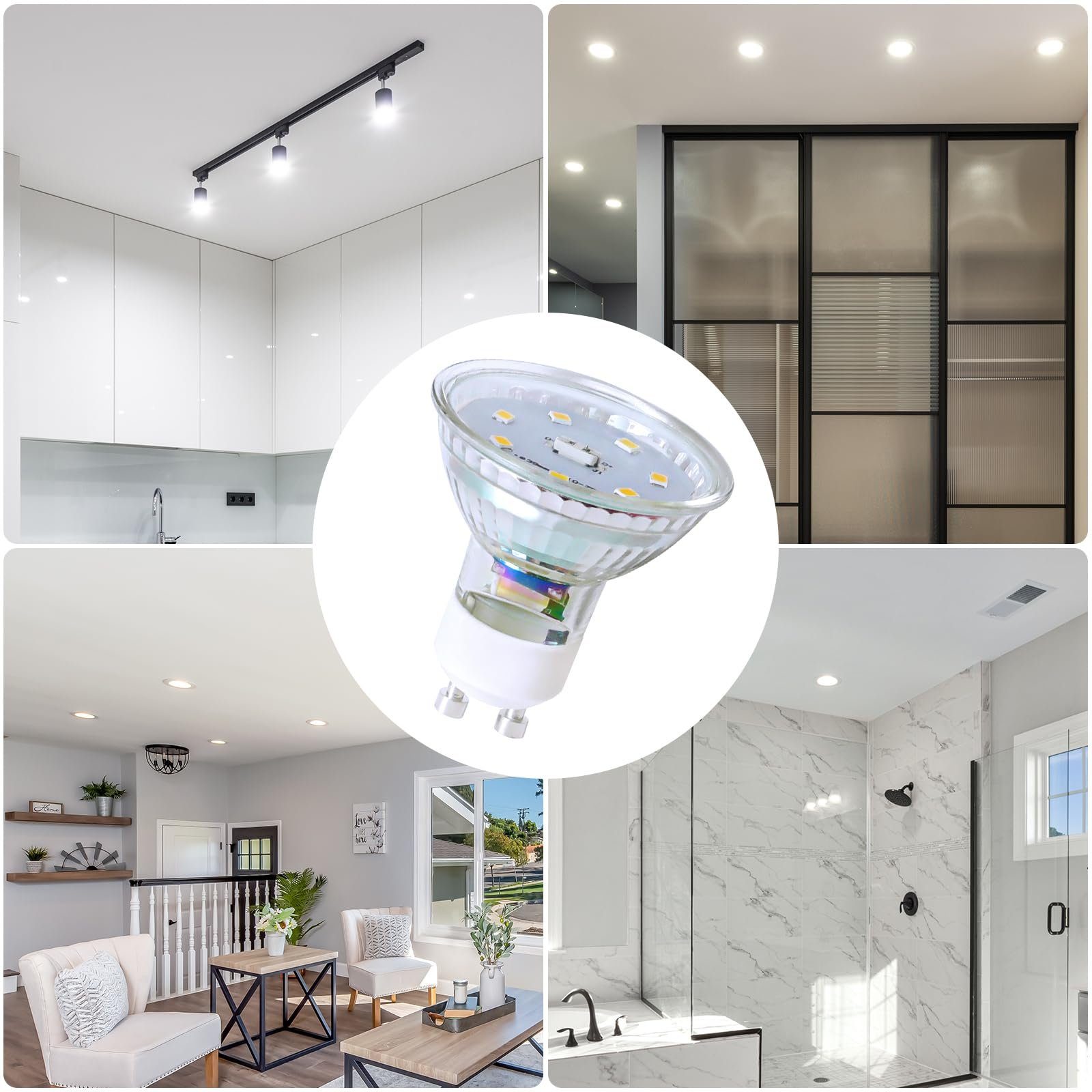 ZMH LED-Leuchtmittel GU10 5W, LED-Spot mit 110° Abstrahlwinkel, nicht dimmbar, GU10, 10 St., Warmweiß, Reflektorlampe für Deckenleuchten – Bild 4 von 5