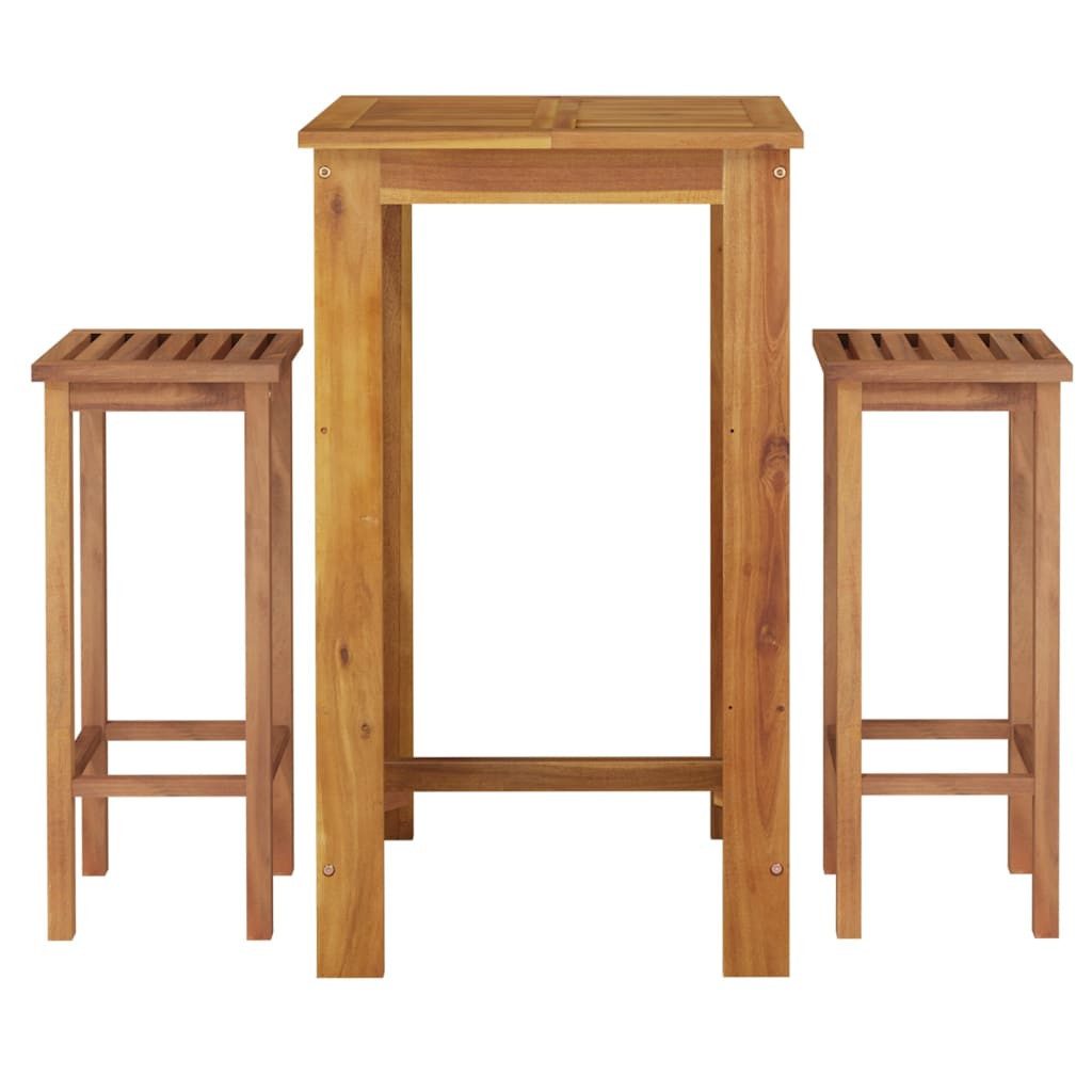 vidaXL Gartenlounge-Set 3-tlg. Gartenbar-Set Massivholz, (2-tlg)