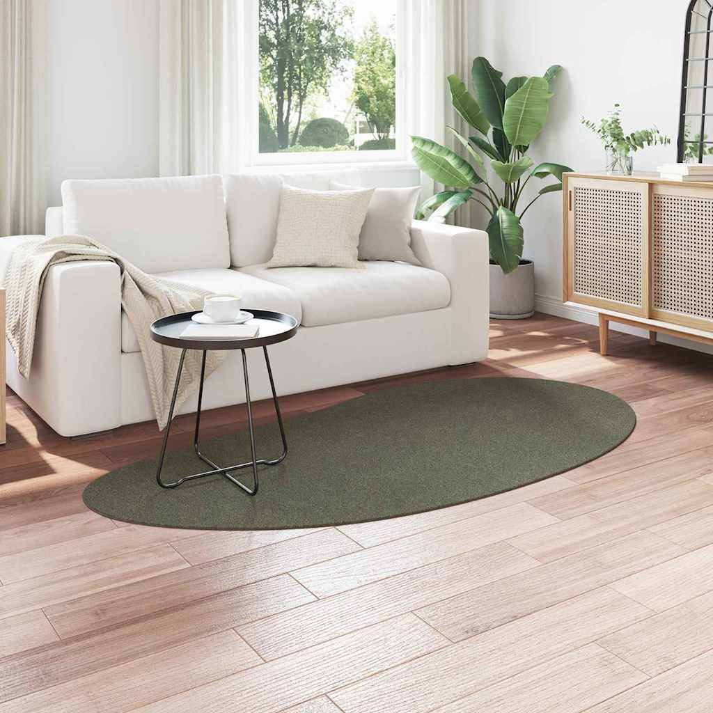vidaXL Teppich Bereichsteppiche HUARTE Waldgrün 100 x 200 cm Polyester, Asymmetrisch