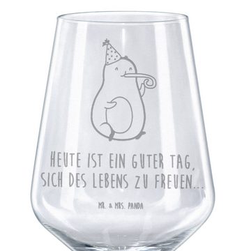 Mr. & Mrs. Panda Rotweinglas Avocado Feier - Transparent - Geschenk, Fete, Veggie, Rotweinglas, We, Premium Glas, Unikat durch Gravur