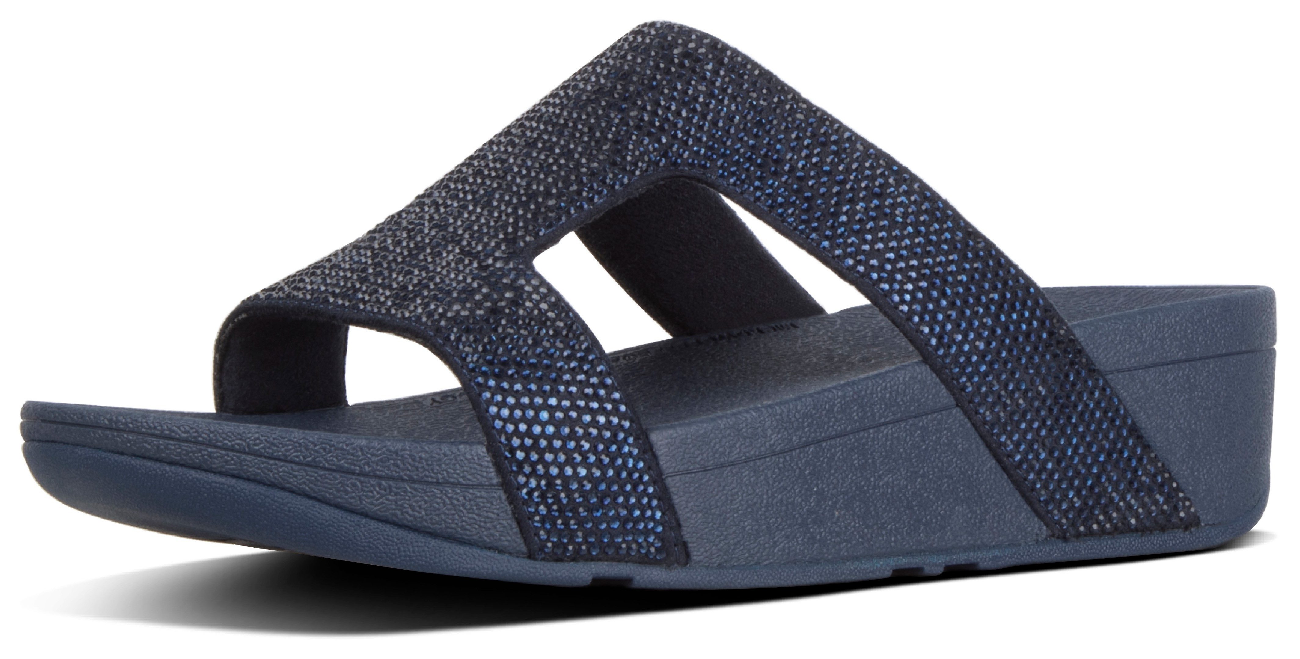 Fitflop MARLI Pantolette Sommerschuh, Strandschuh, Sandale, Flats mit Glitzer-Details