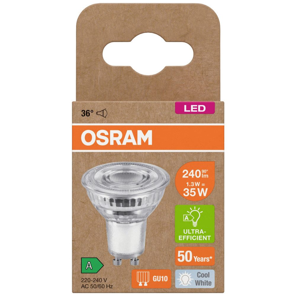 Osram LED-Leuchtmittel OSRAM 4099854245237 LED-Reflektorlampe EEK A (A - G) GU10 Reflektor 1.