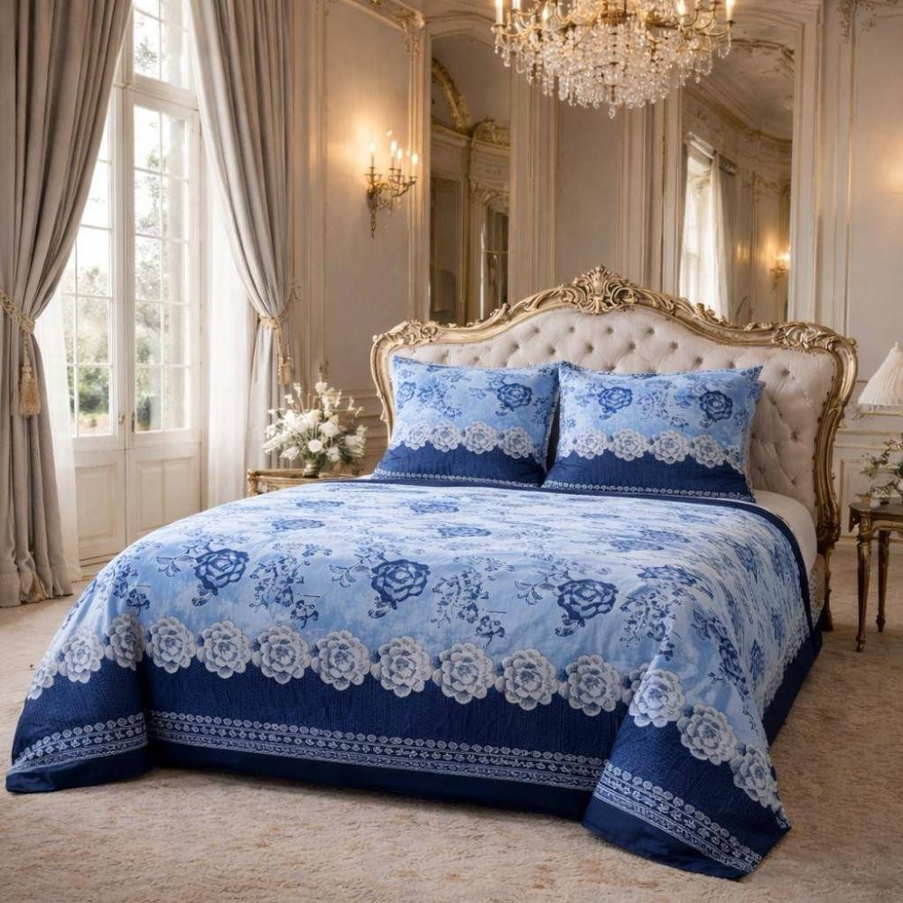 Bassetti Bettwäsche Bettwäsche Paraggi Blue 155 x 220 cm, Mako Satin, 2 teilig