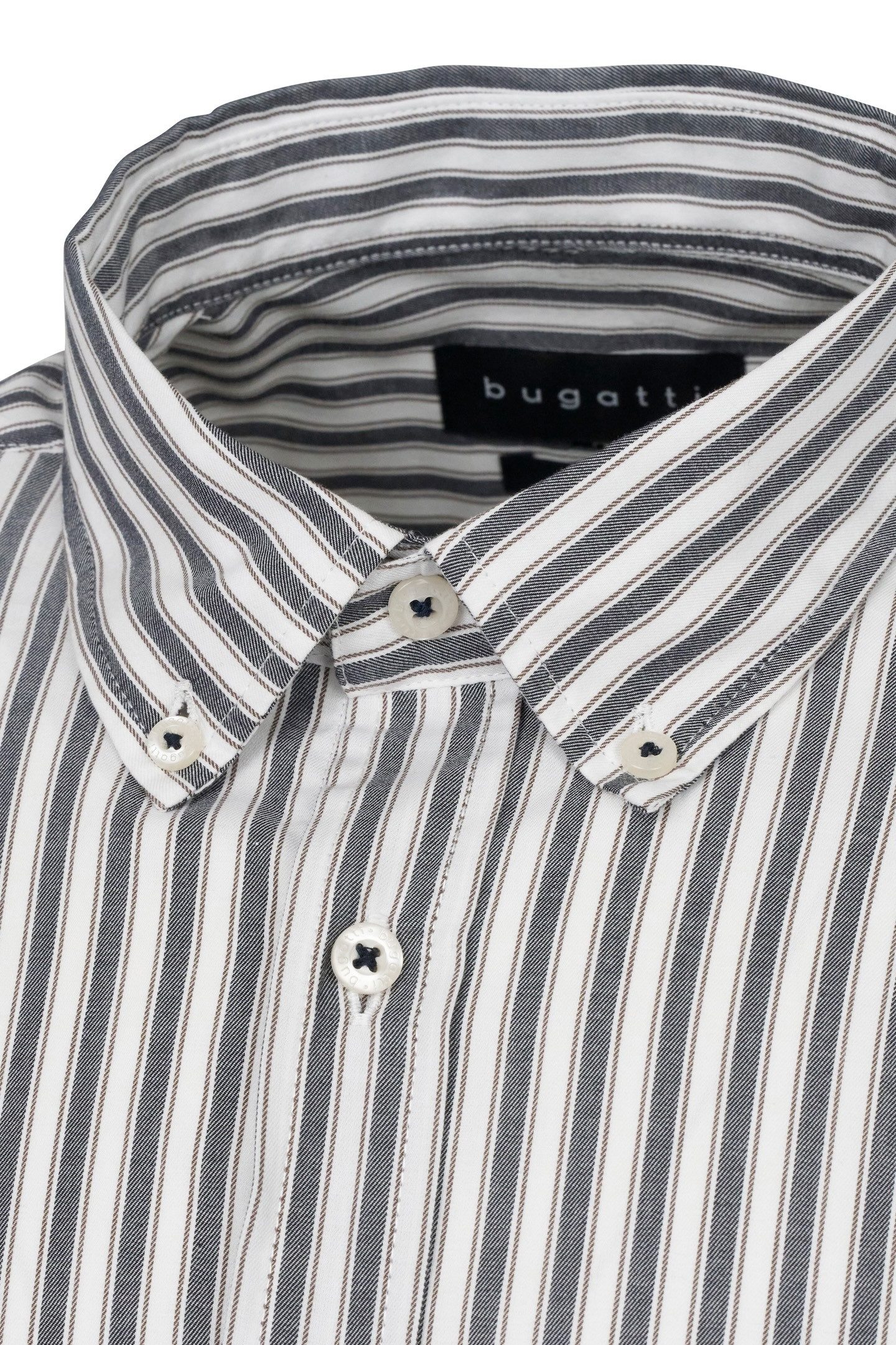 bugatti Langarmhemd mit Streifenprint