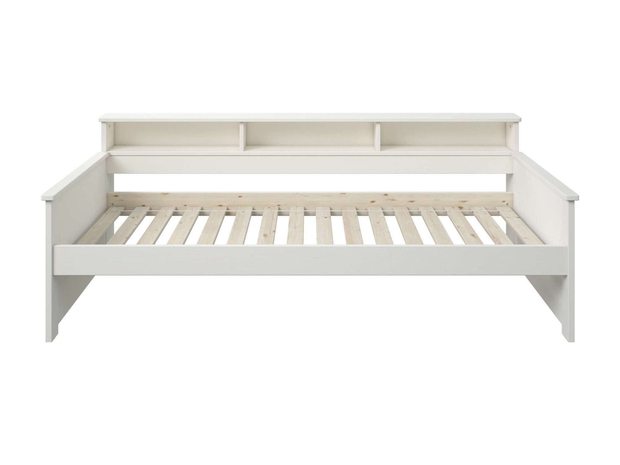 OTTO home Jugendbett KERO, Daybed, Stauraumbett, platzsparend, Stauraum, 90x200cm, zertifiziertes Massivholz, mit Ablagefächern, Schublade optional