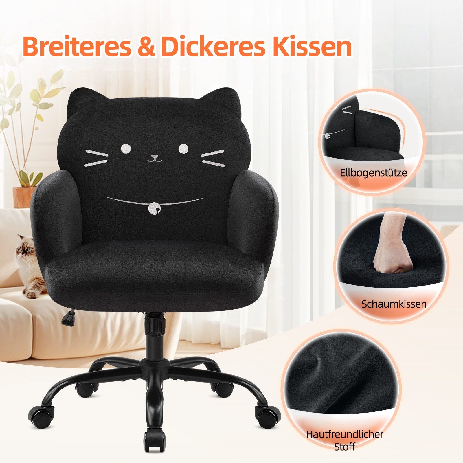 IWMH Drehstuhl Schreibtischstuhl mit Armlehnen, Höhenverstellbar Bürostuh m günstig online kaufen