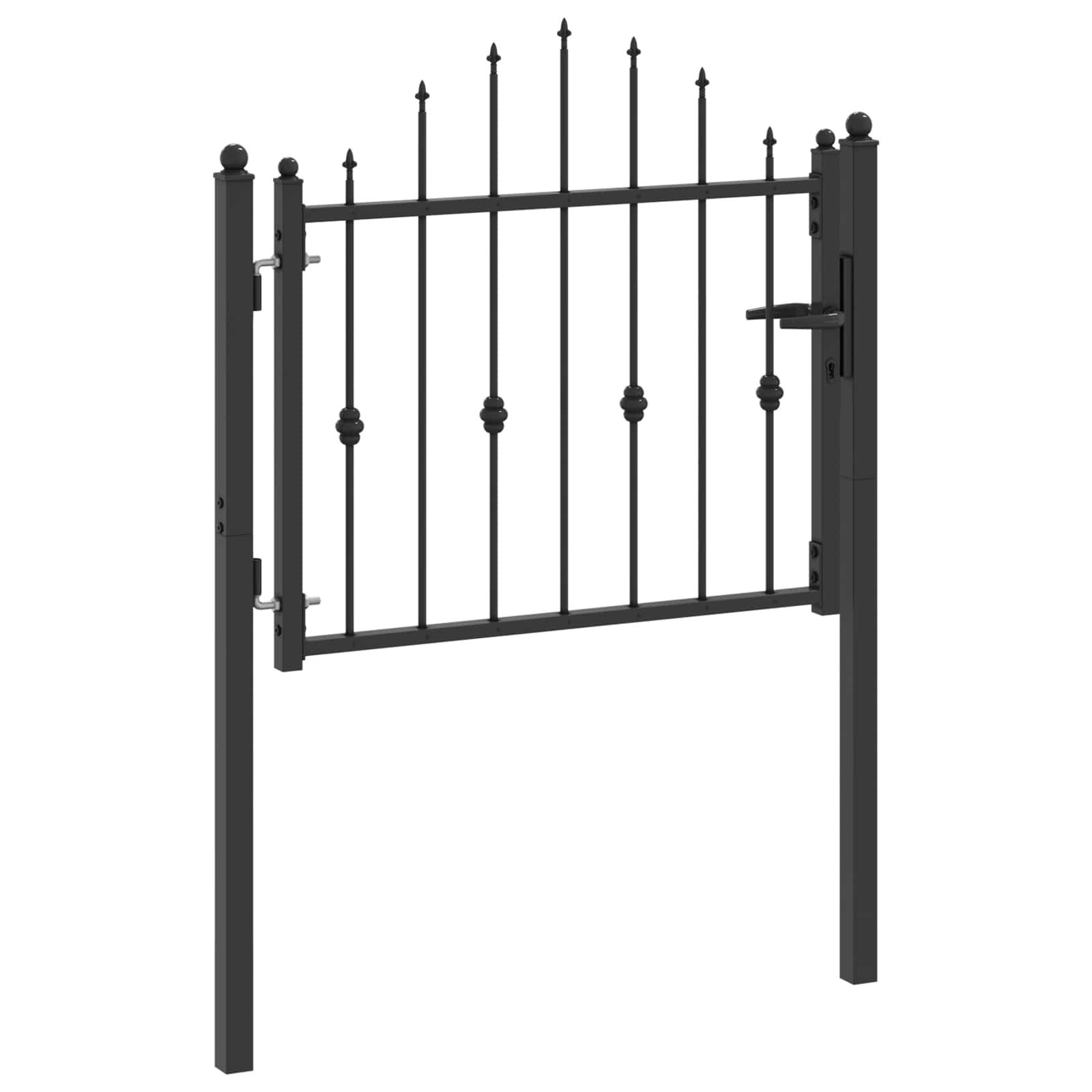 vidaXL Gartentor Zauntor ASTEN 100 x 75 cm Metall Schwarz Abschließbar
