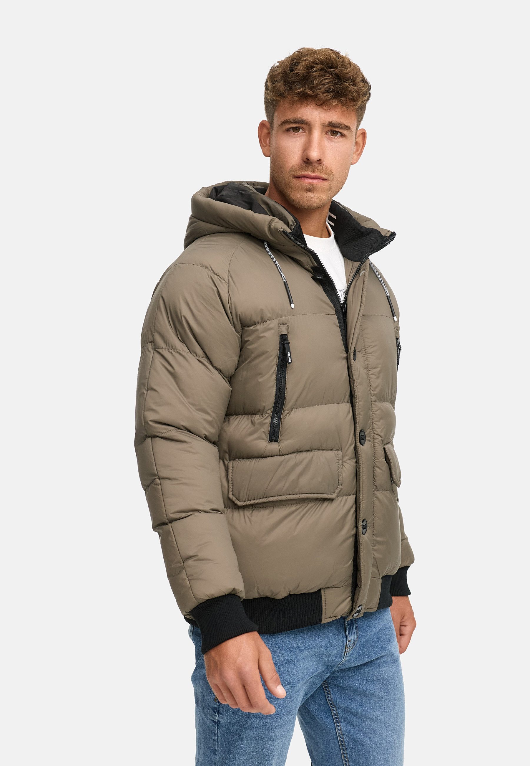 Indicode Steppjacke Herren INPaulix Herrenjacke Daunen-Optik