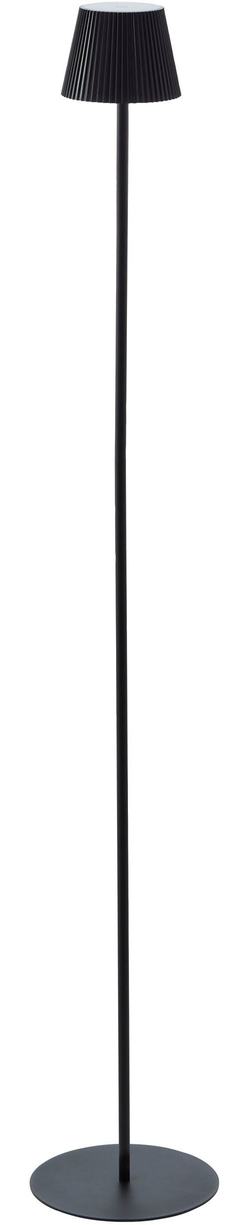 Brilliant LED Außen-Stehlampe Macobo, mehrere Helligkeitsstufen, LED fest integriert, Warmweiß, LED Akku-Leuchte, 125 cm, 340 lm, 3000 K, Touchdimmer, schwarz matt