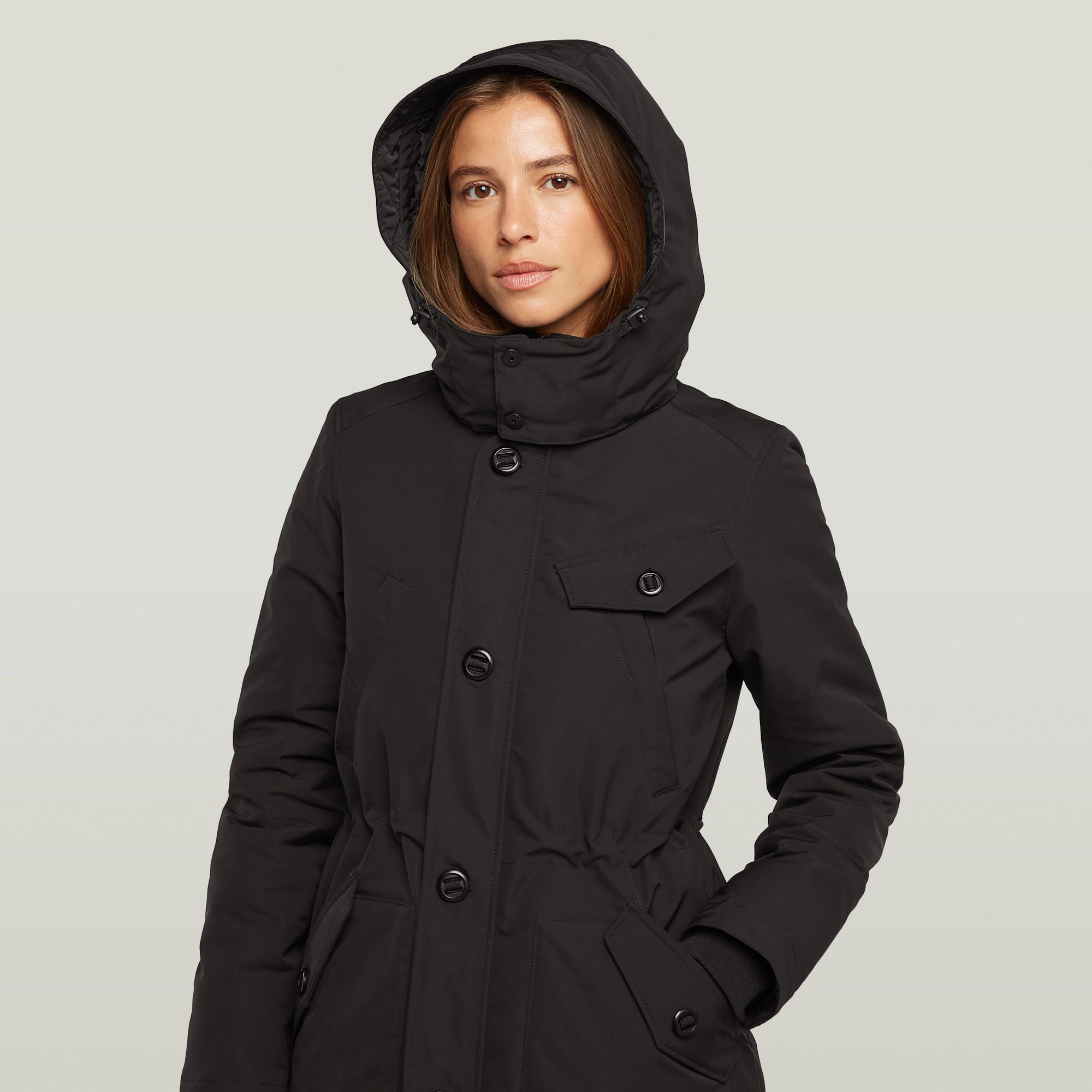 G-STAR Langjacke Vodan long jkt wmn wärmend wattiert, mit verstellbarer Taille
