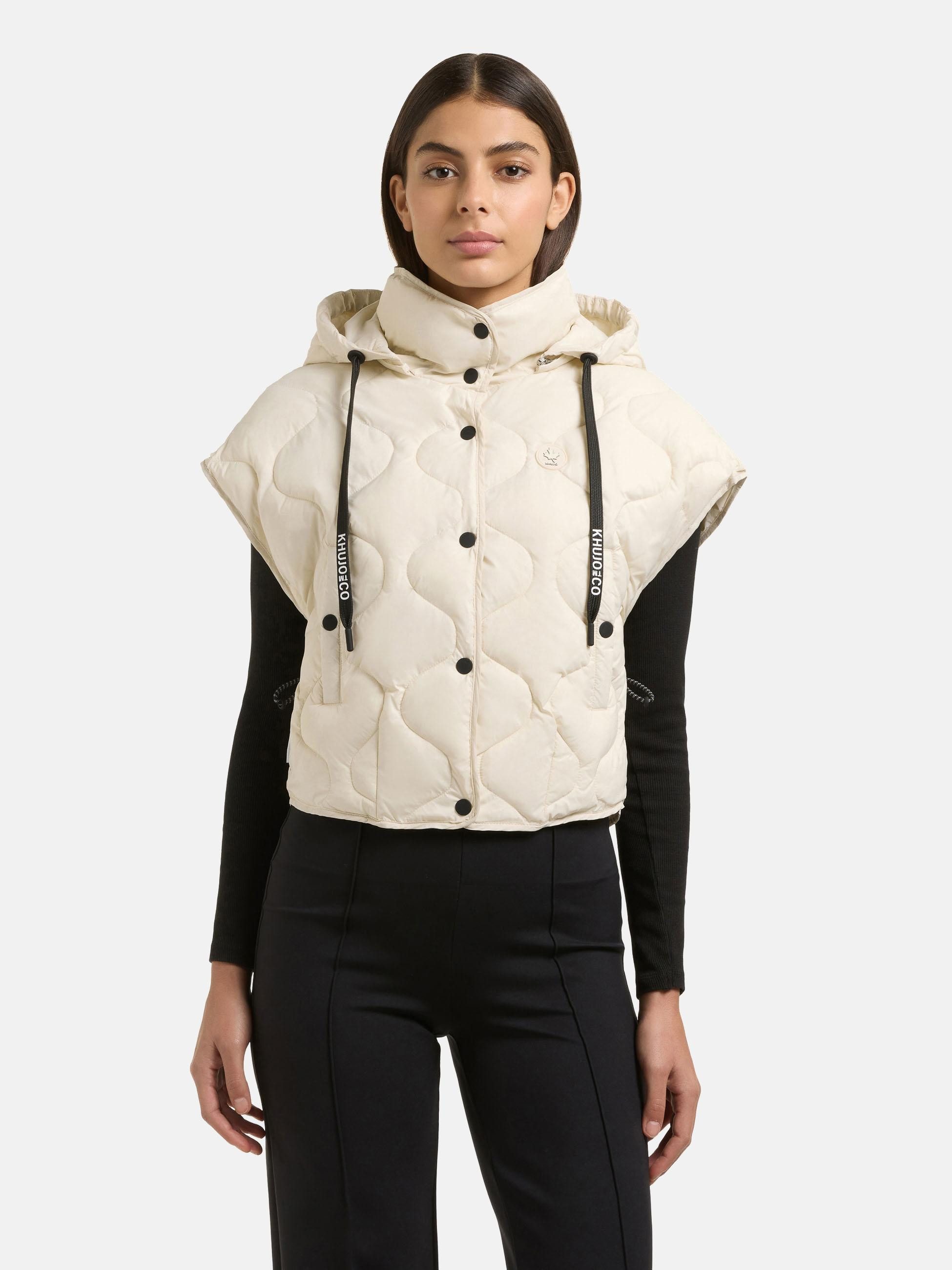 khujo Funktionsweste Ninga (1-tlg) Kurze leicht Steppweste mit Kapuze