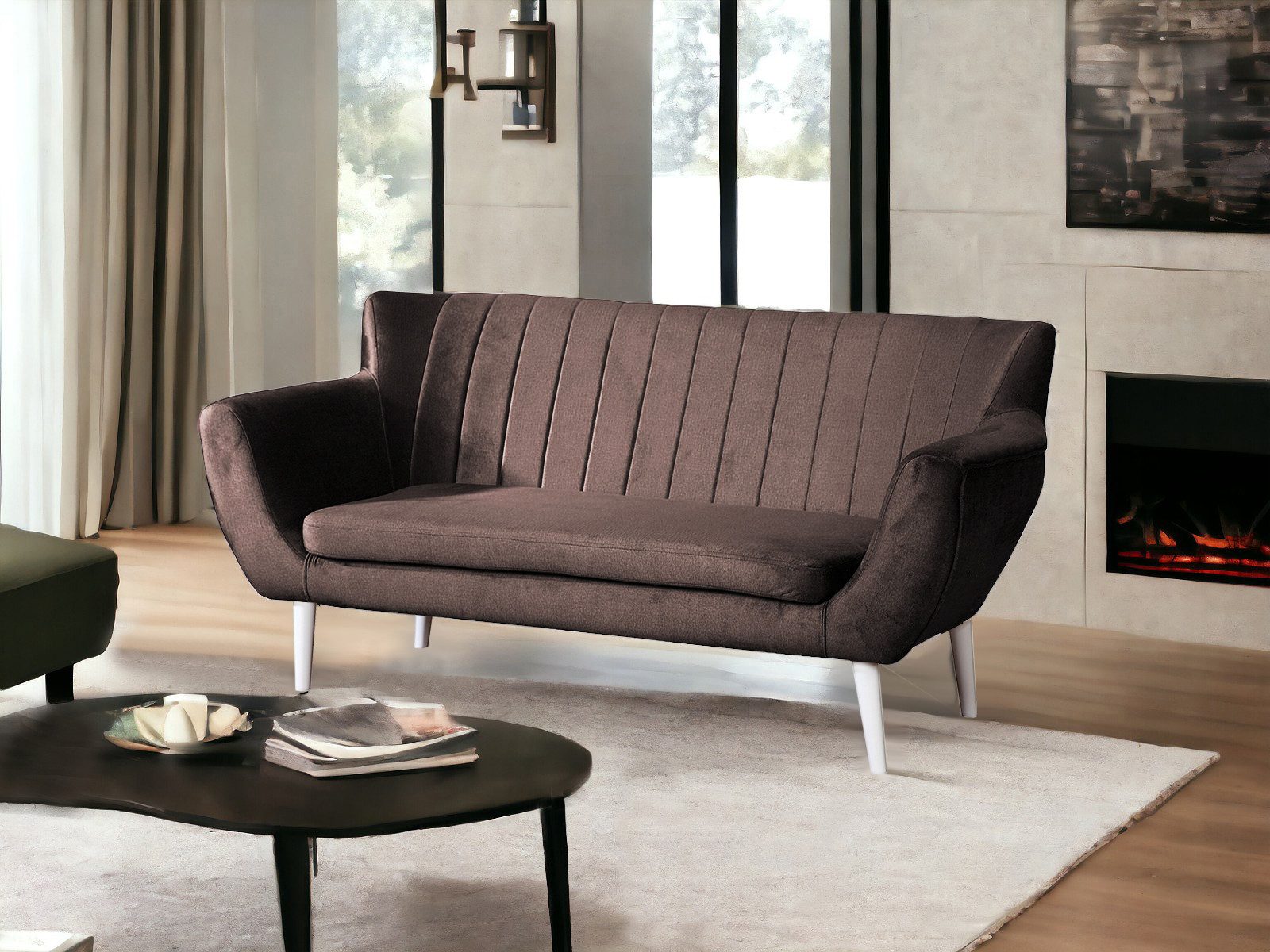 Compleo 2-Sitzer Sofa mit hohen Beinen, günstig online kaufen