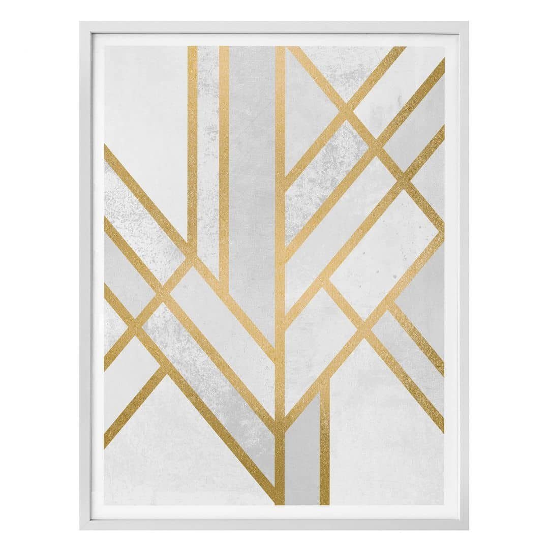 K&L Wall Art Poster Poster Fredriksson Art Déco Küche Jugendstil Grau gold, Wohnzimmer Wandbild modern
