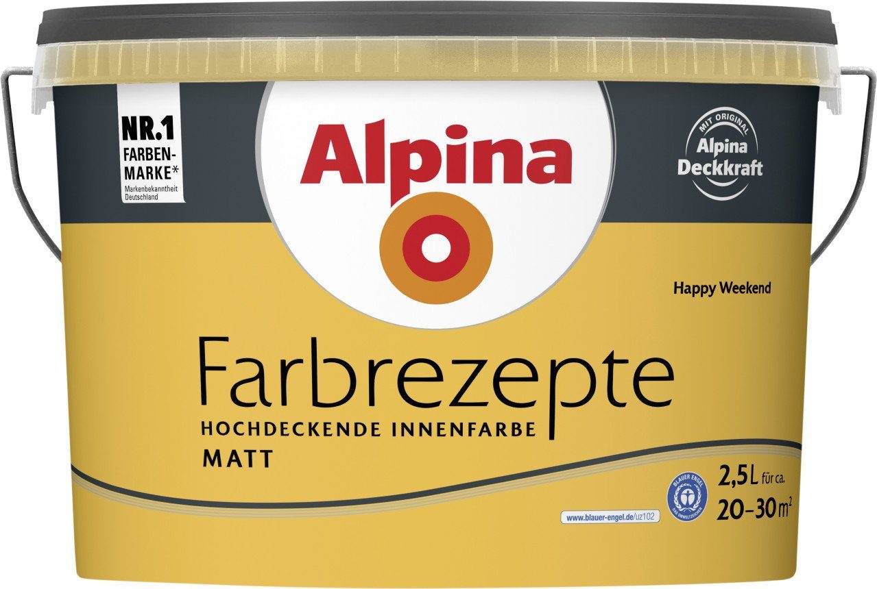 Wandfarbe Alpina Farbrezepte Happy Weekend matt 2,5 L