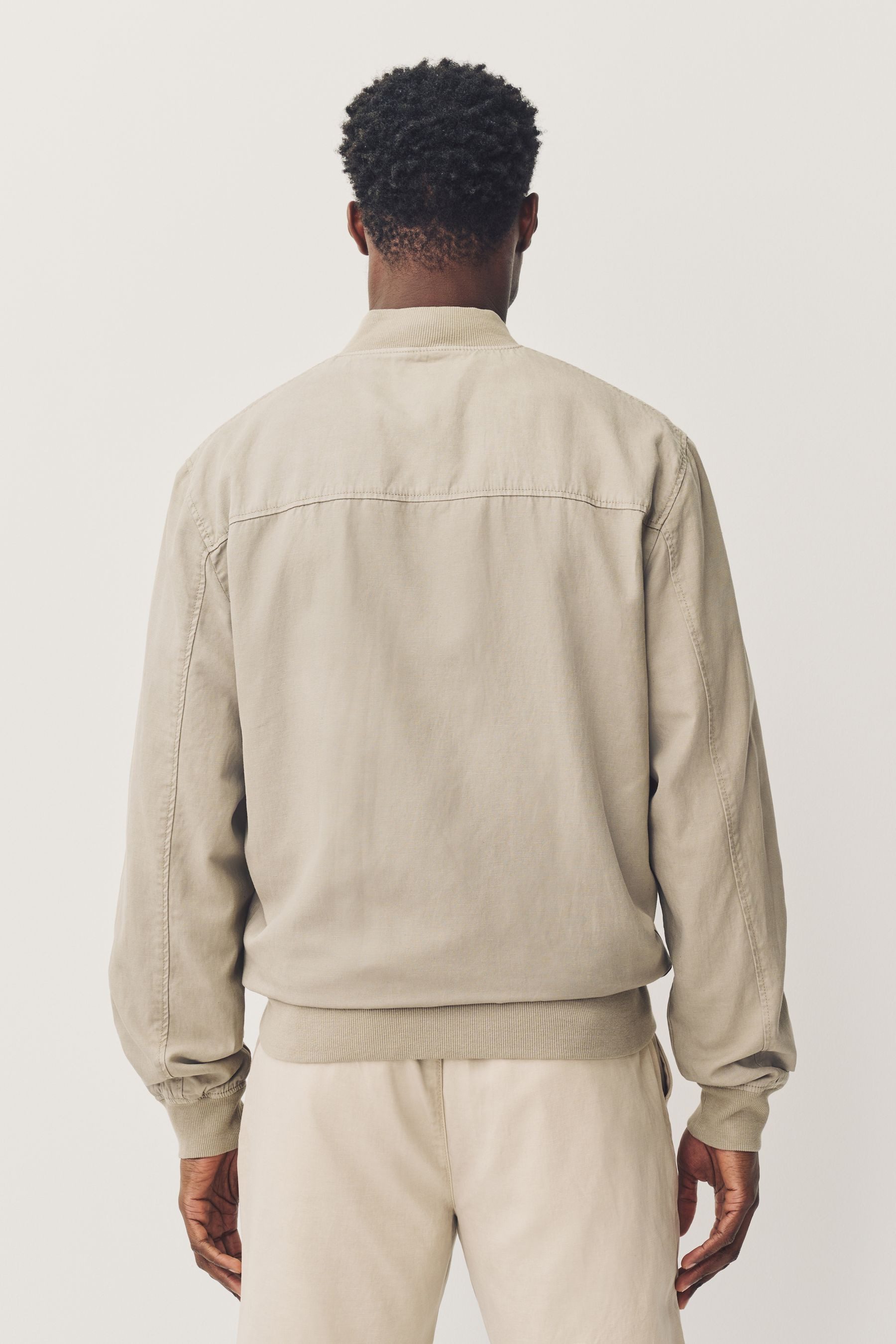 Next Bomberjacke Stückgefärbte Bomberjacke aus Leinen und Lyocell (1-St) günstig online kaufen