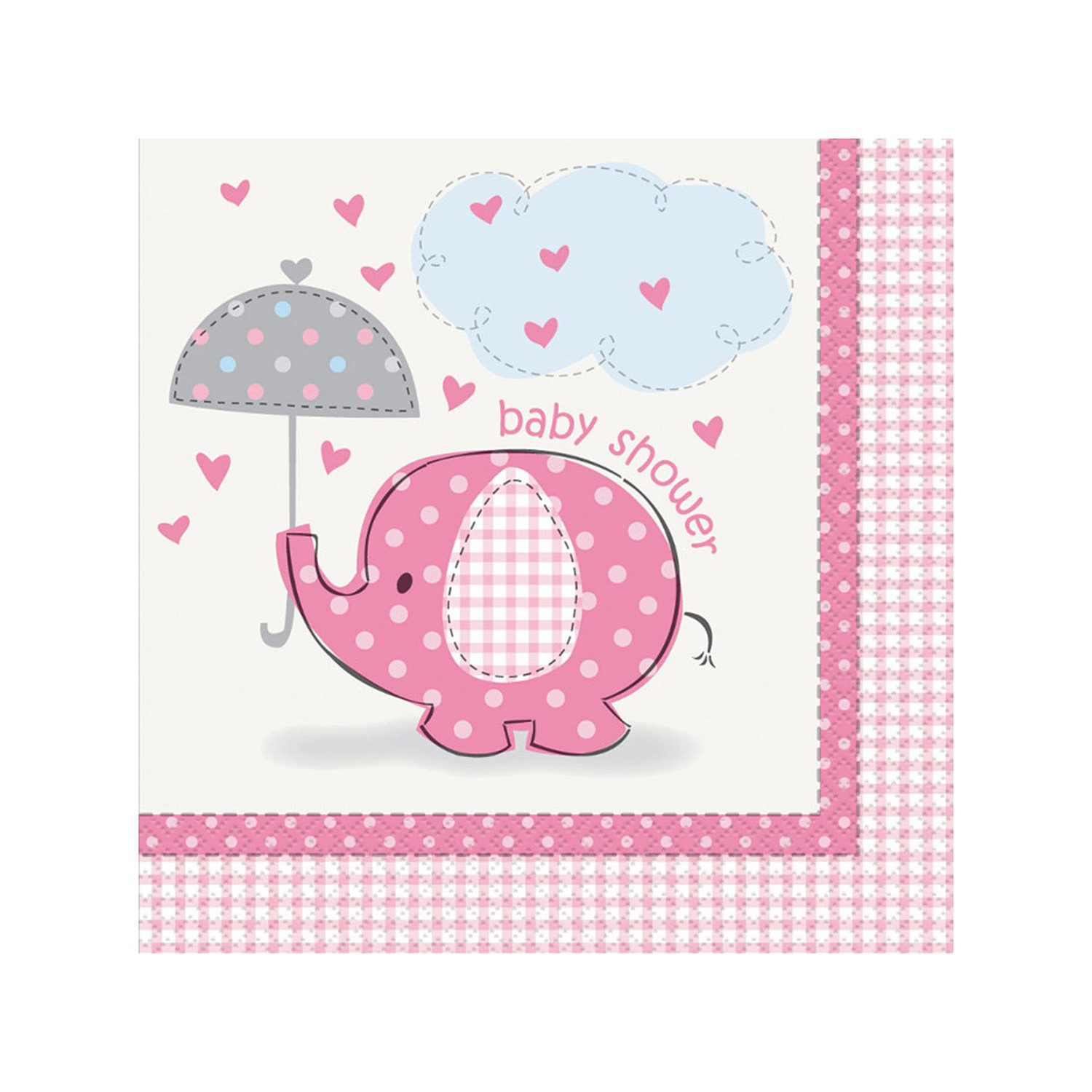 Unique Industries Inc. Hängedekoration 'Elefant Pink', Servietten 16Stk