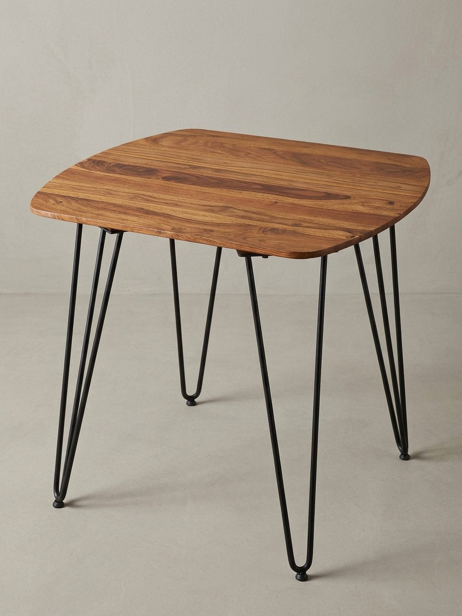 KADIMA DESIGN Esstisch Esszimmertisch 80x80x76 cm Massivholz Esstisch Quadratisch Küchentisch (Massiv, Moderner Küchentisch Braun), Metallbeinen, Massiver Echtholz Tisch Quadratisch, Designer Holztisch