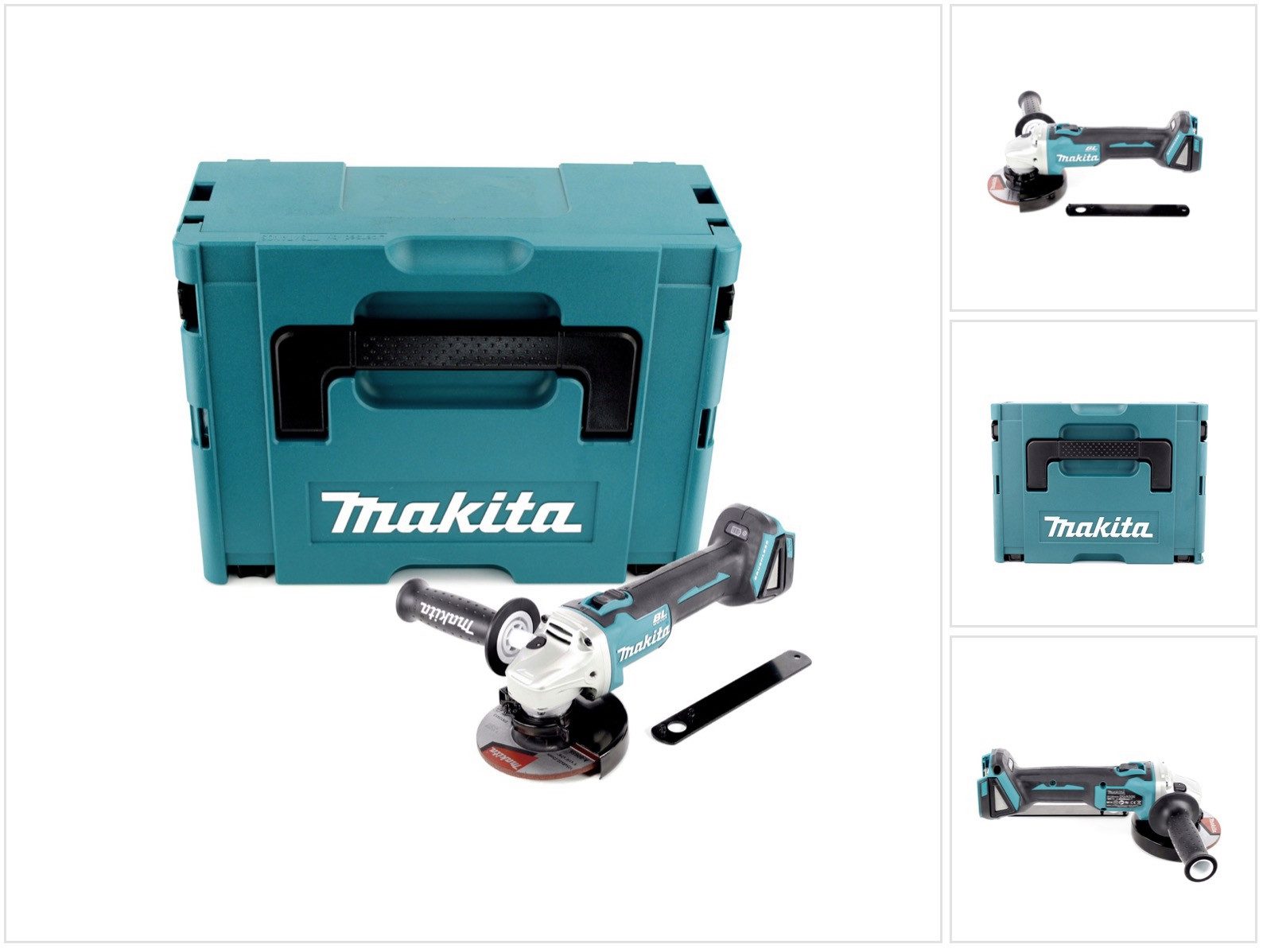 Makita Akku-Winkelschleifer DGA 506 ZJ 18 V 125 mm Brushless + Makpac - ohne Akku, ohne Ladegerät