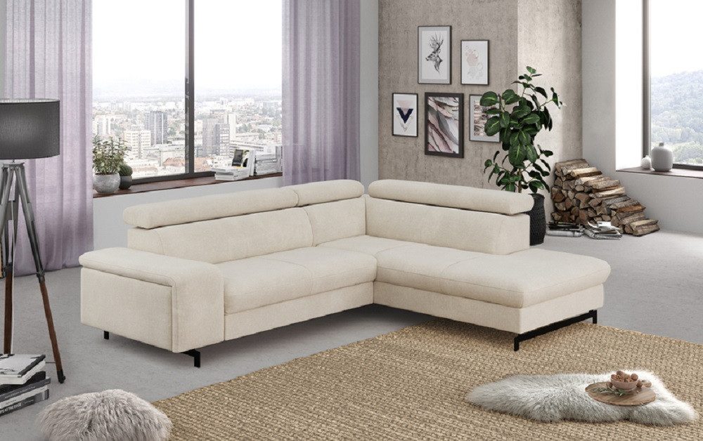 COTTA Ecksofa Emma Ecksofa, mit Schlaffunktion, Bettkasten und verstellbare Kopflehnen