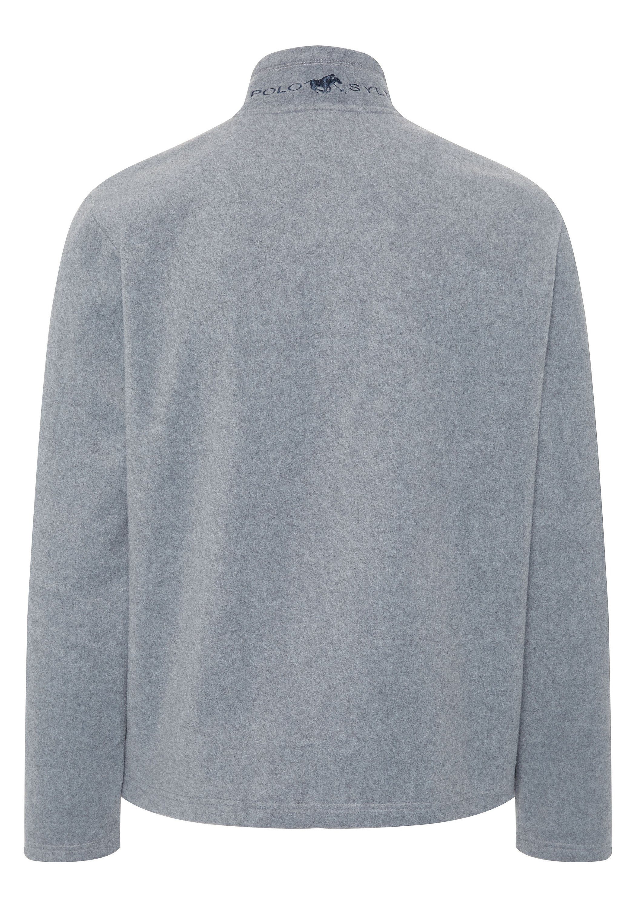 Polo Sylt Fleecejacke mit Label-Stitchings günstig online kaufen