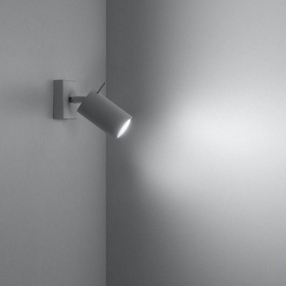 SOLLUX lighting Wandleuchte Wandlampe Wandleuchte RING weiß, 1x GU10, ca.  8x16x8 cm, geeignet für Leuchtmittel GU10 max. 40 Watt