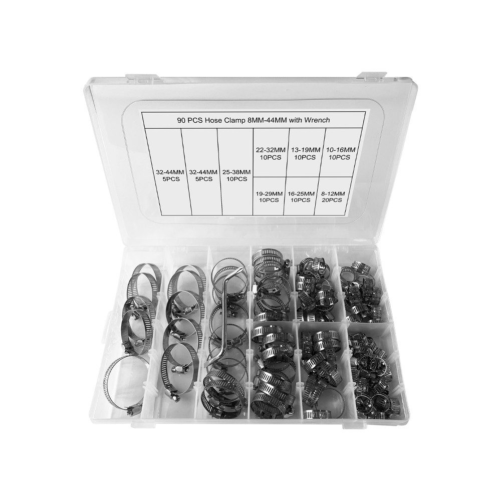Hikity Schlauchschelle Edelstahl-Schellen 91tlg 8–44 mm Rohrschelle Rohrschellen verstellbar, (91-St)