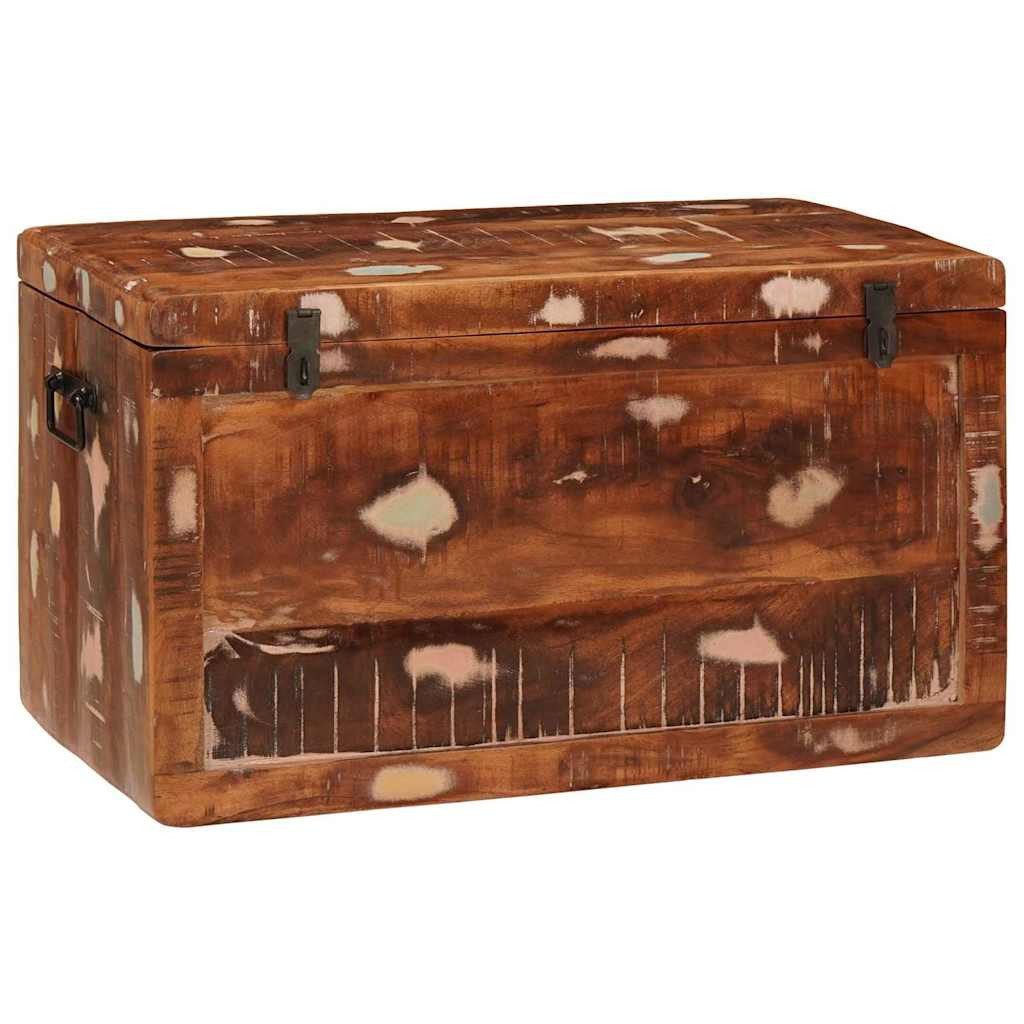 vidaXL Aufbewahrungsbox Aufbewahrungsbox mit Speicher mit Tür Braun Massivholz (1 St)