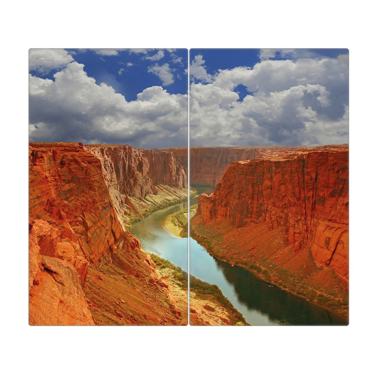 banjado Herd-Abdeckplatte zweiteilig aus Glas mit Motiv Grand Canyon, (gehärtet, 2 tlg., inkl. selbstklebende Gummifüßchen)