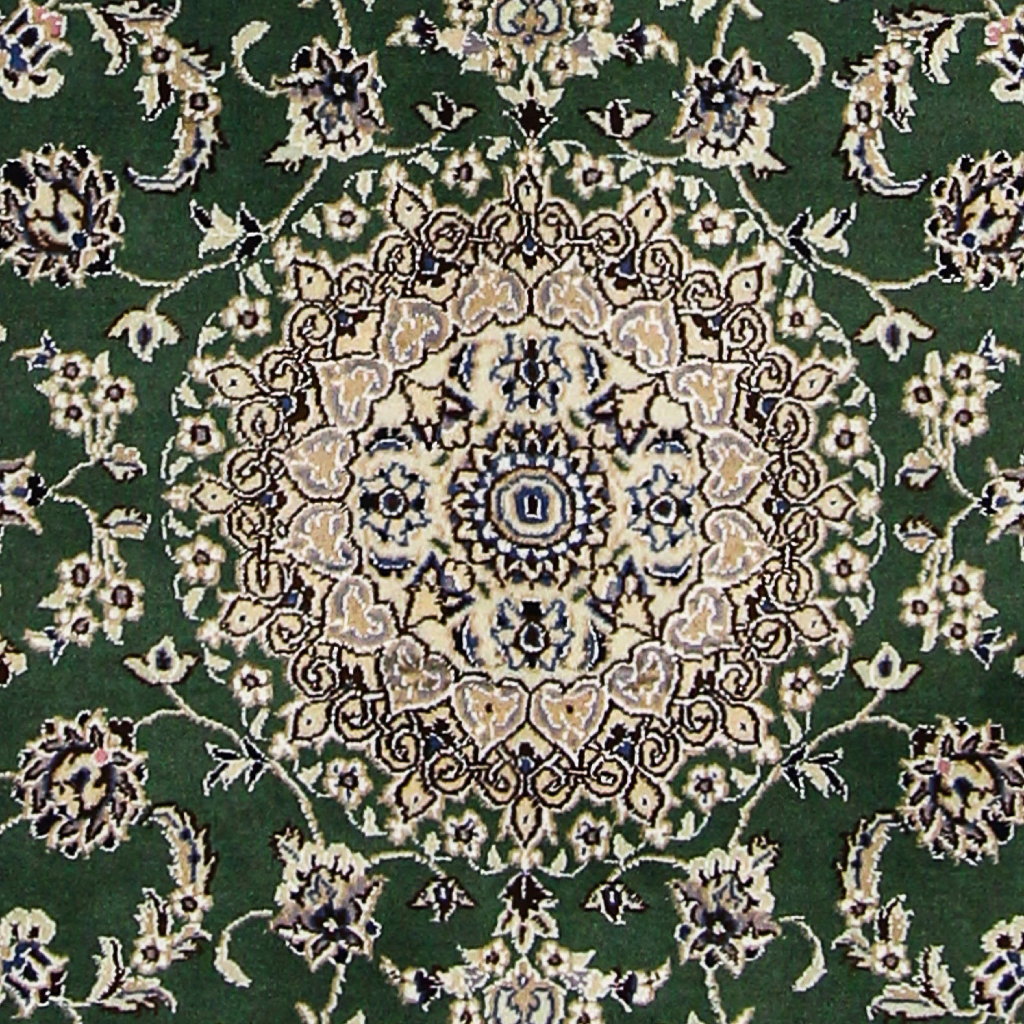 Orientteppich morgenland, 10 mit x Wohnzimmer, Zertifikat 115 dunkelgrün, 180 mm, - Royal Nain Höhe: Einzelstück Perser - rechteckig, Handgeknüpft, - - cm